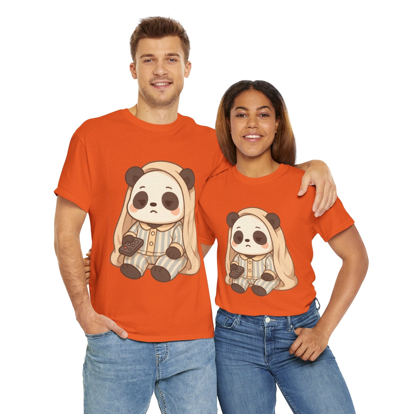 Lazy Panda Vibes Unisex Cotton Tee, Cozy Pajama Shirt, Cute Loungewear, Animal Lover Gift, Relaxing Outfit