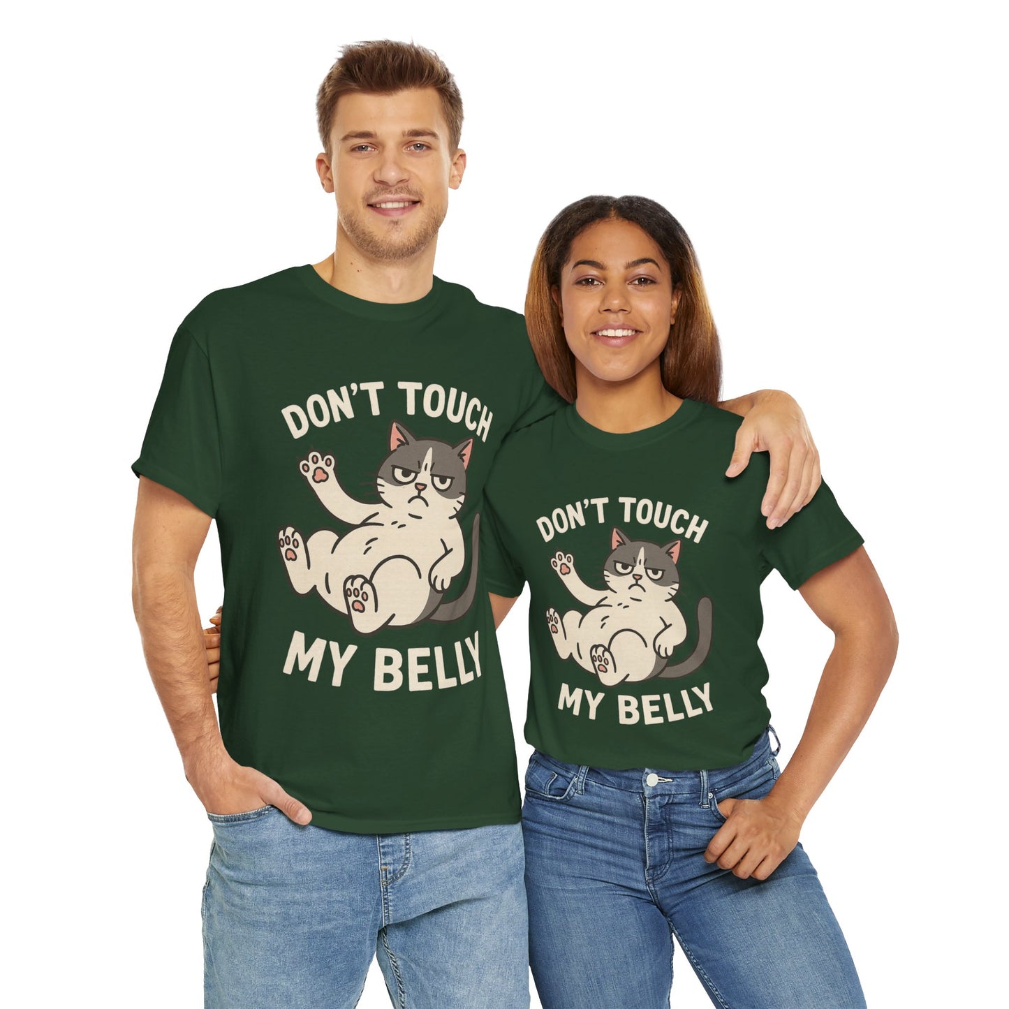 Dont Touch My Belly Cat Tee Grumpy Cat Graphic Shirt, Funny Unisex Gift