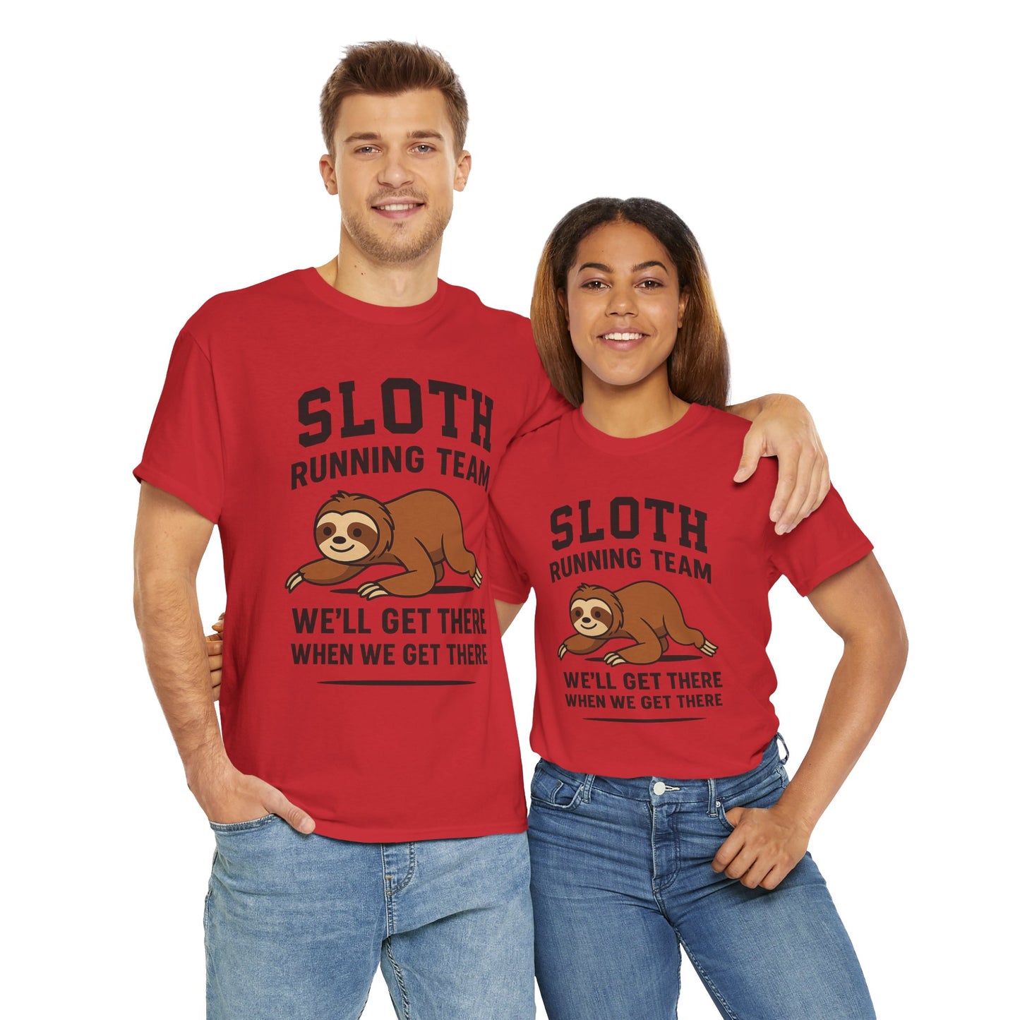 Sloth Running Team Shirt Funny Lazy Animal Tee Unisex Humor Gift Cool Fitness Top
