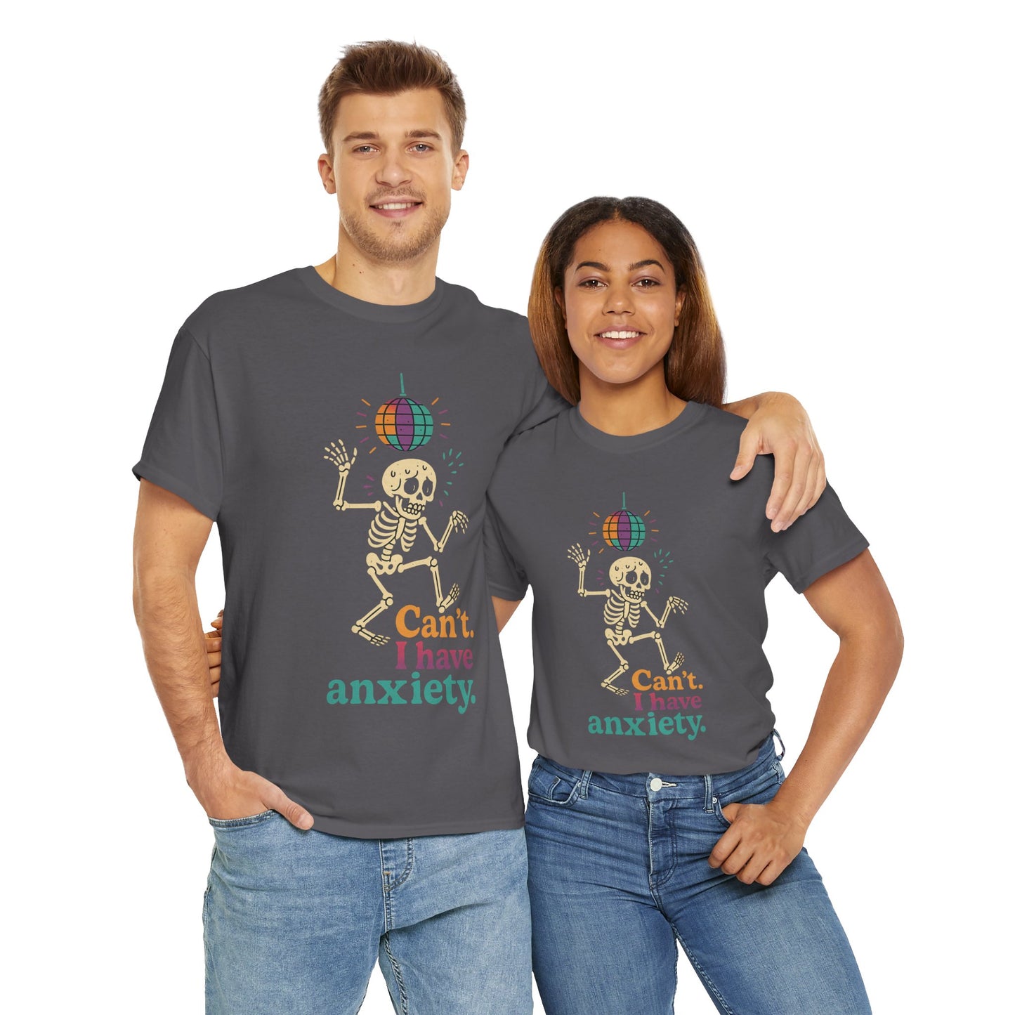 I Have Anxiety Shirt, Funny Dancing Skeleton Tee, Disco Party Meme Shirt, Social Anxiety Humor, Unisex Halloween Graphic