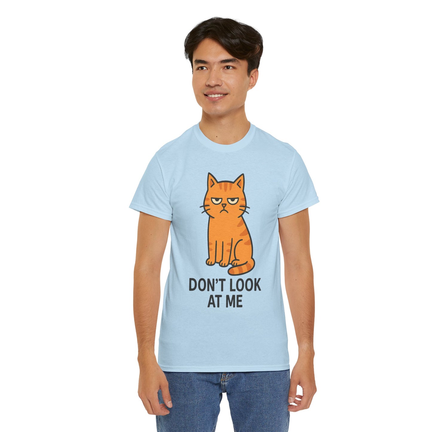 Grumpy Cat Tee - Don't Look At Me Shirt, Funny Gift for Cat Lovers, Unisex Graphic T-Shirt, Sassy Feline Humor, Casual Pet Lover Apparel