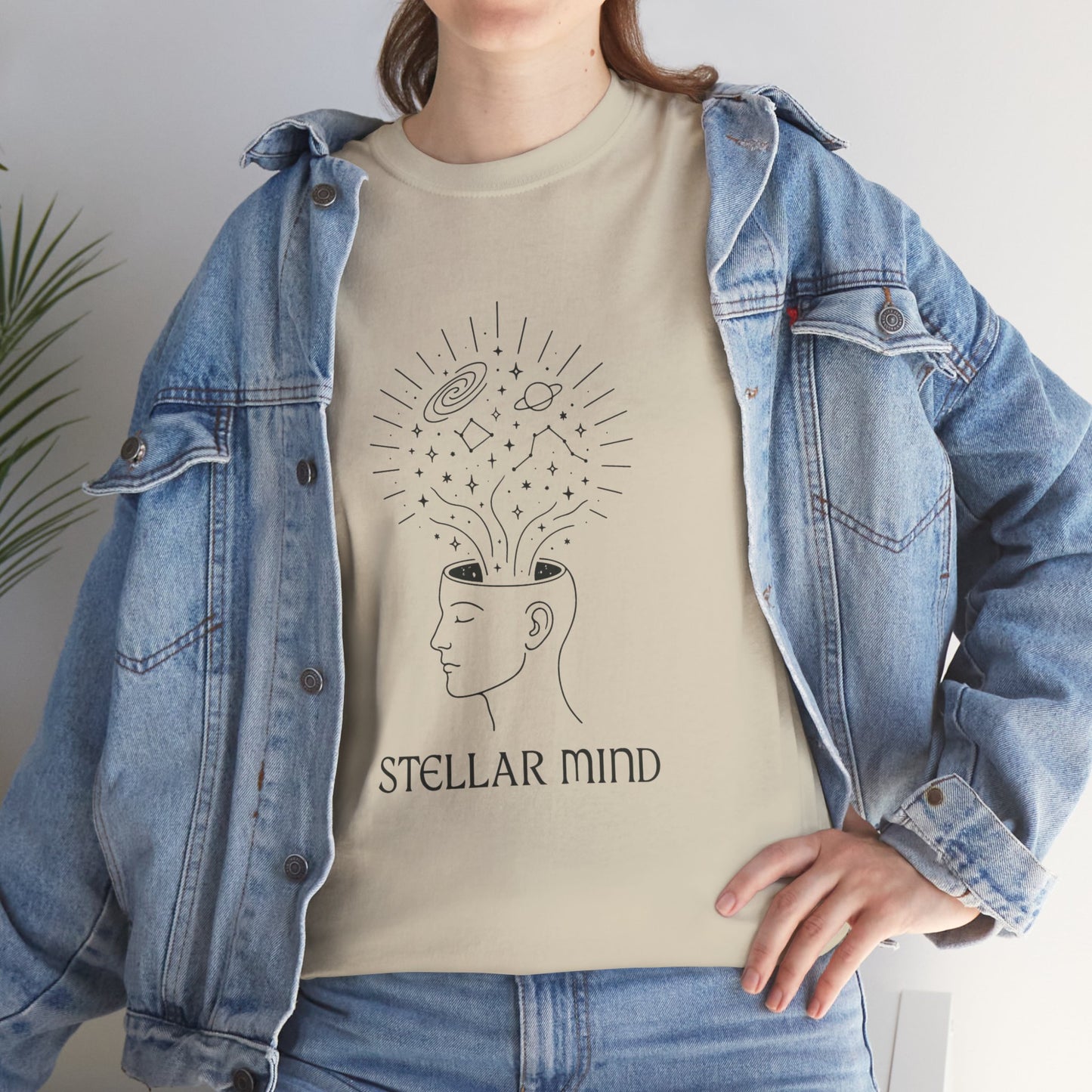 Stellar Mind Unisex T-Shirt, Cosmic Head Graphic Tee, Astrology Gift, Mindful Apparel, Universe Design Shirt, Spiritual Top