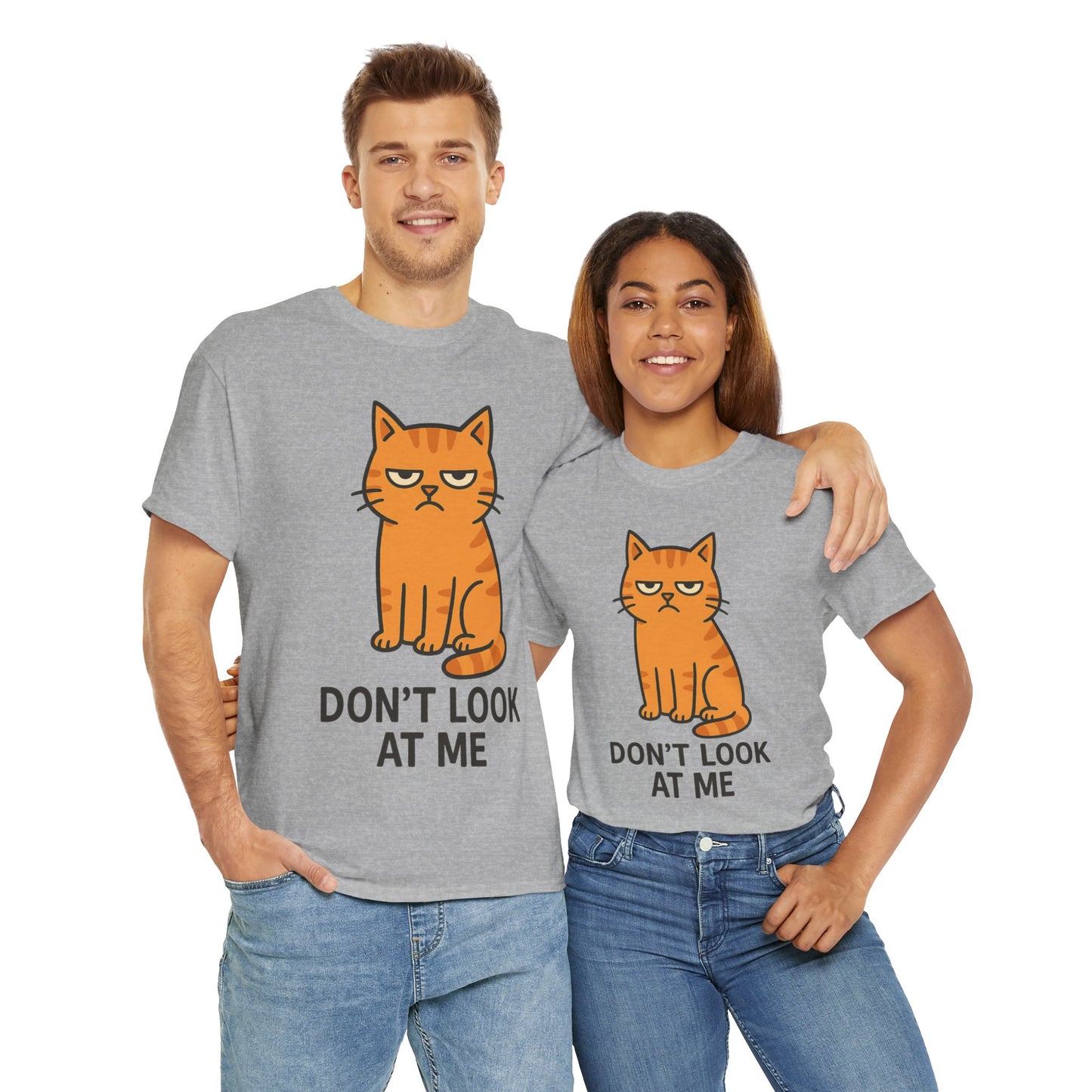 Grumpy Cat Tee - Don't Look At Me Shirt, Funny Gift for Cat Lovers, Unisex Graphic T-Shirt, Sassy Feline Humor, Casual Pet Lover Apparel