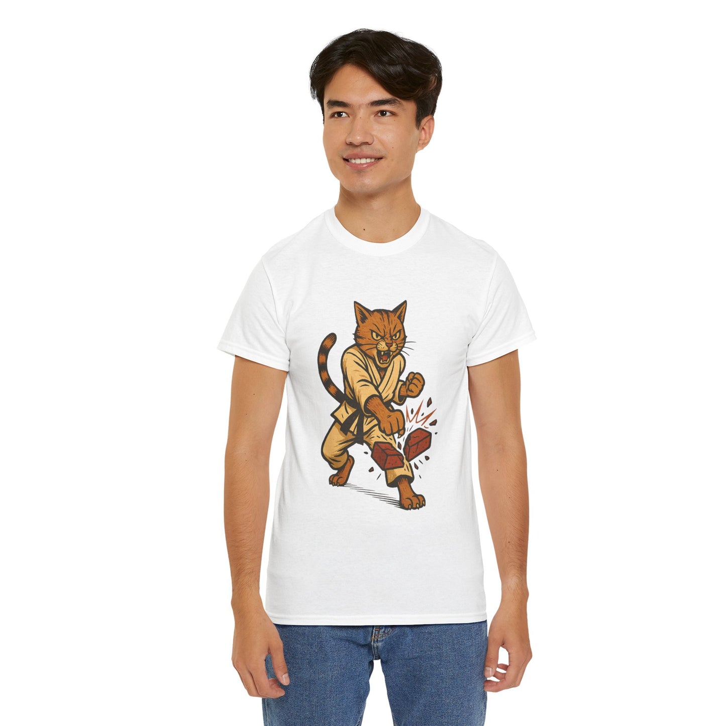 Karate Cat T-Shirt - Funny Martial Arts Unisex Tee for Cat Lovers, Paws & Claws Collection