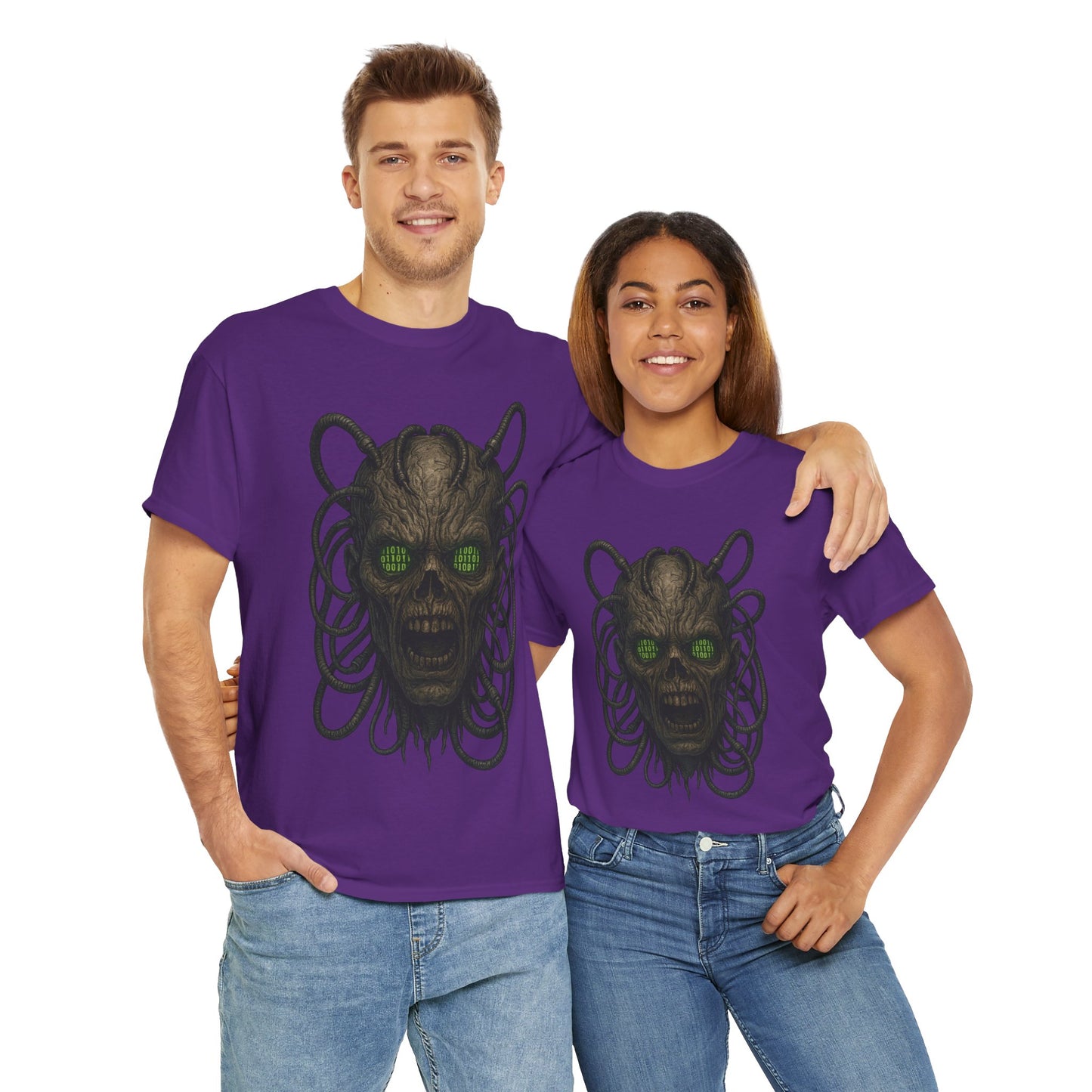 Neural Wraith T-Shirt, Gothic Horror Tee, Sci-Fi Skull Shirt, Cyberpunk Unisex Graphic, Dark Techwear