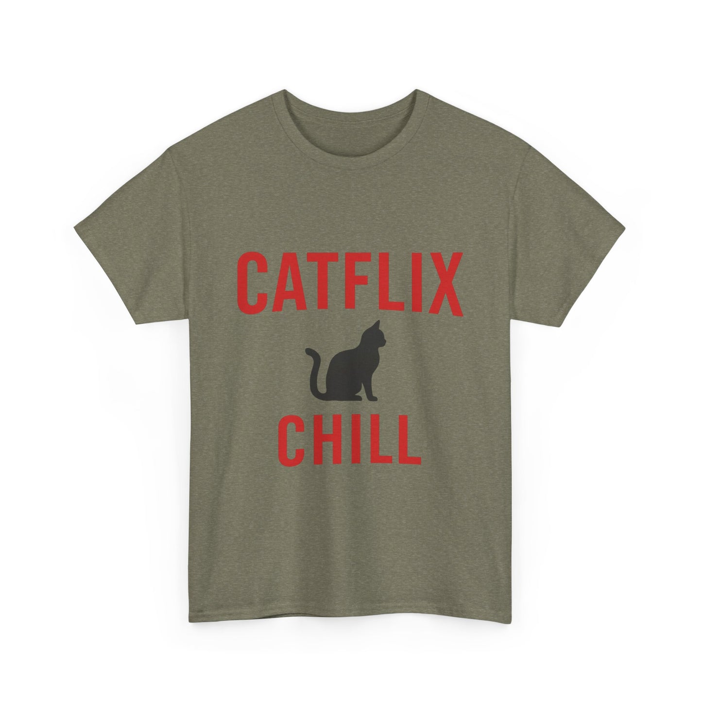Catflix & Chill T-Shirt – Funny Cat Meme Shirt – Cozy Netflix Parody Tee – Unisex Cat Lover Gift