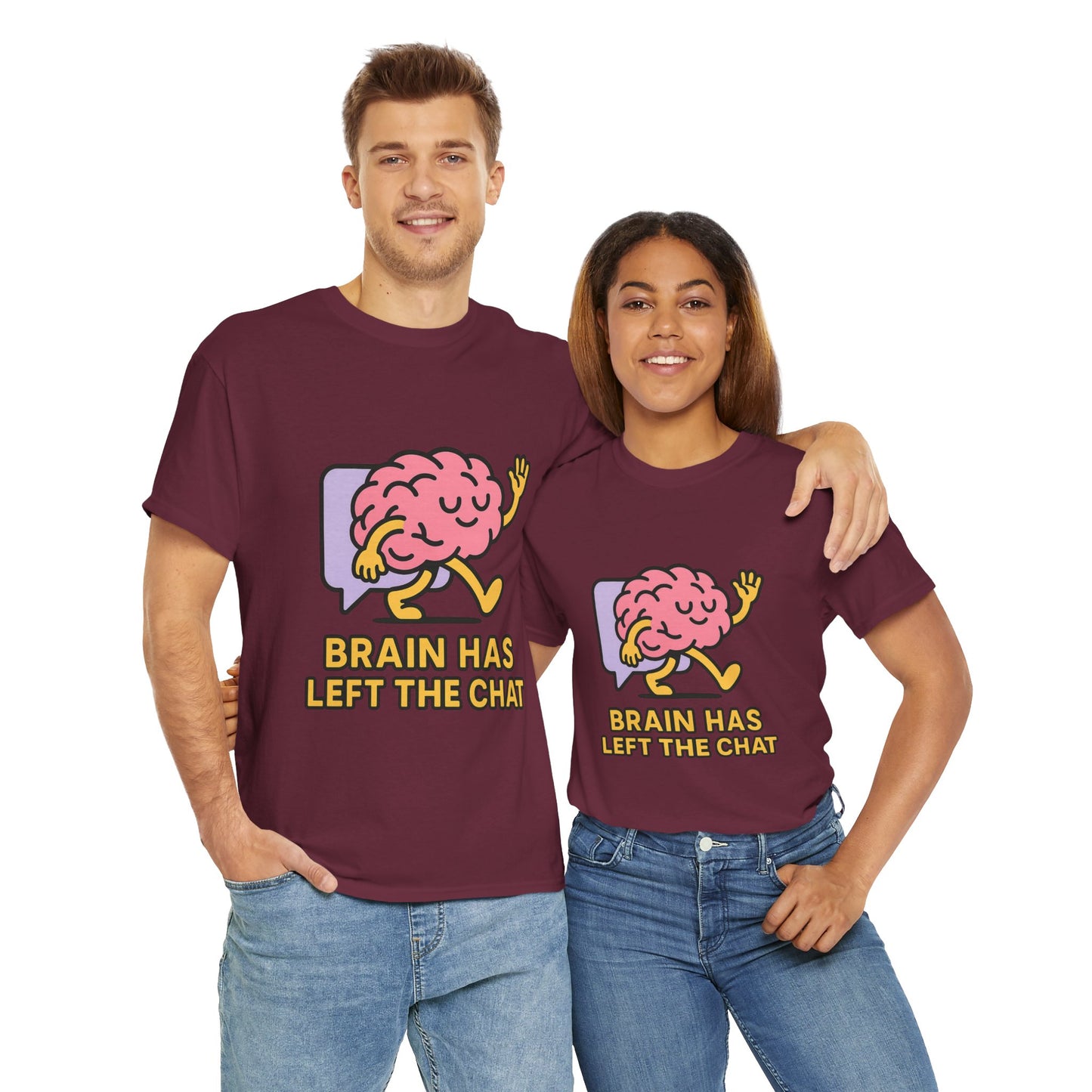Brain Has Left The Chat T-Shirt, Funny Walking Brain Tee, Quirky Meme Shirt, Digital Humor, Gen Z Gift, Casual Unisex Graphic Top