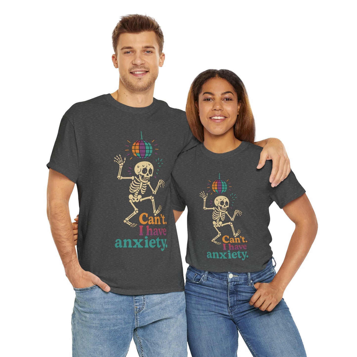 I Have Anxiety Shirt, Funny Dancing Skeleton Tee, Disco Party Meme Shirt, Social Anxiety Humor, Unisex Halloween Graphic