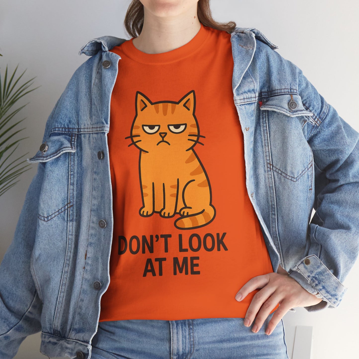 Grumpy Cat Tee - Don't Look At Me Shirt, Funny Gift for Cat Lovers, Unisex Graphic T-Shirt, Sassy Feline Humor, Casual Pet Lover Apparel