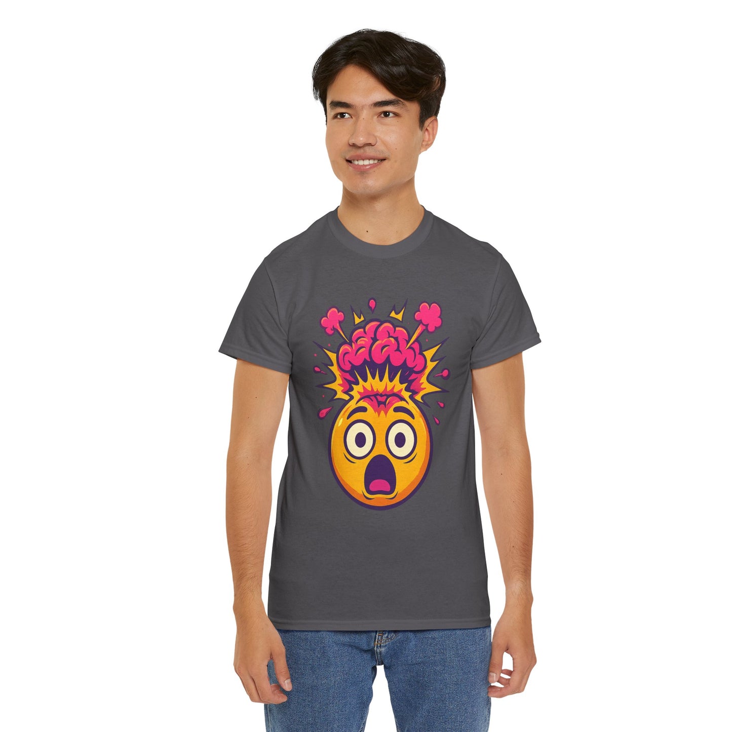 Exploding Emoji T-Shirt, Emotional Damage Meme Tee, Funny Cartoon Shirt, Colorful Unisex Gift, Shocked Face Graphic