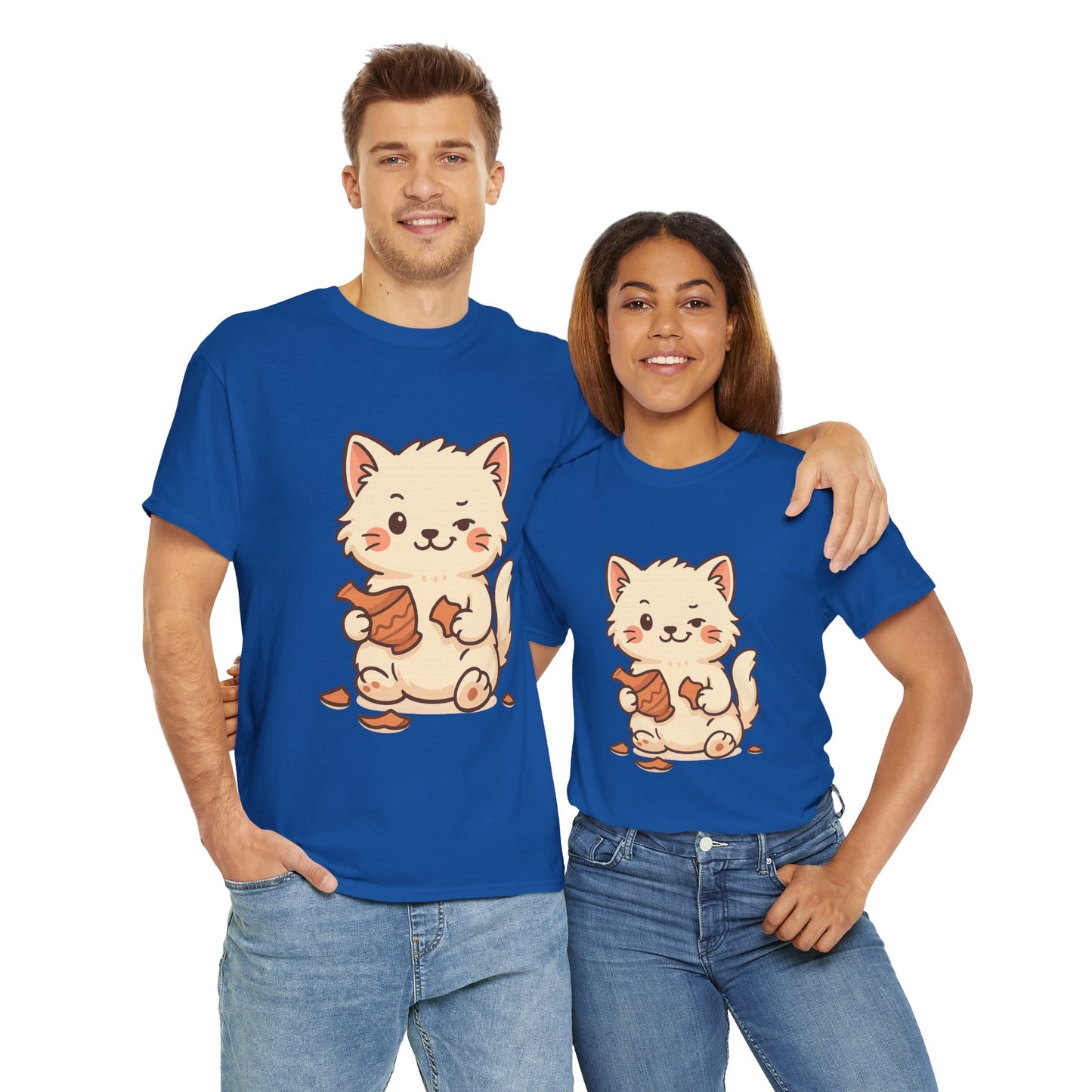 Cute Naughty Cat T-Shirt - Funny Kawaii Cat Shirt for Pet Lovers, Paws & Claws Collection