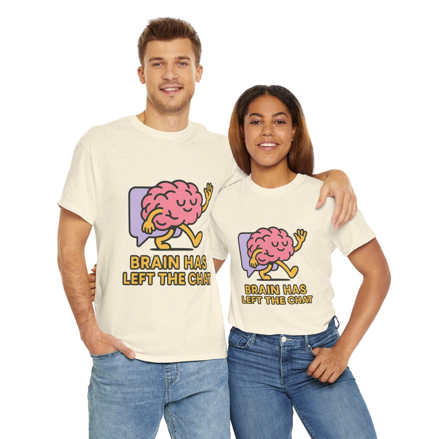 Brain Has Left The Chat T-Shirt, Funny Walking Brain Tee, Quirky Meme Shirt, Digital Humor, Gen Z Gift, Casual Unisex Graphic Top