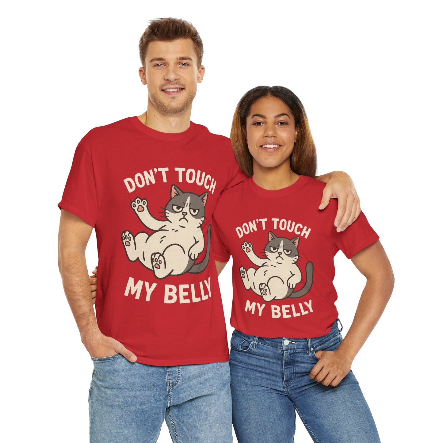 Dont Touch My Belly Cat Tee Grumpy Cat Graphic Shirt, Funny Unisex Gift