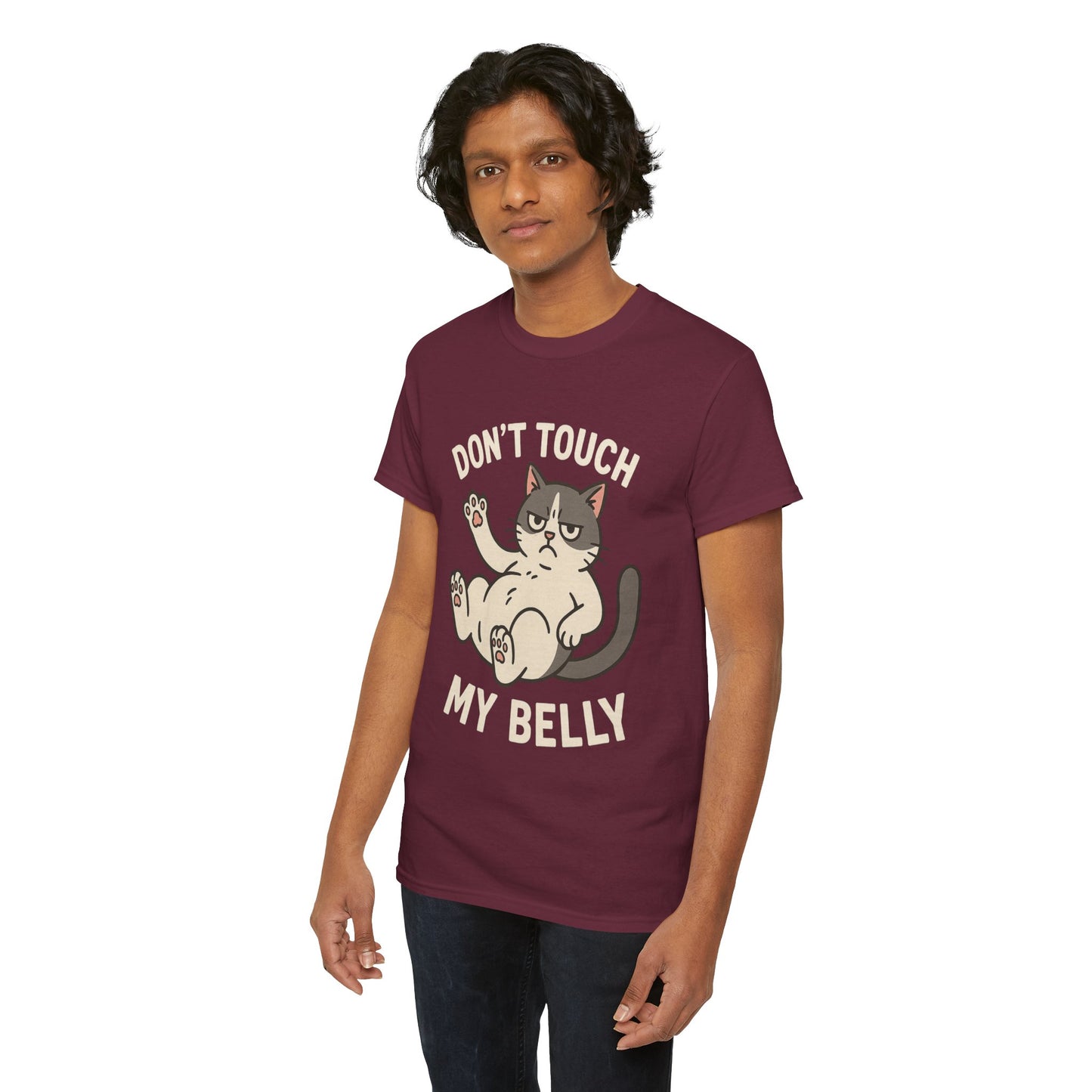Dont Touch My Belly Cat Tee Grumpy Cat Graphic Shirt, Funny Unisex Gift