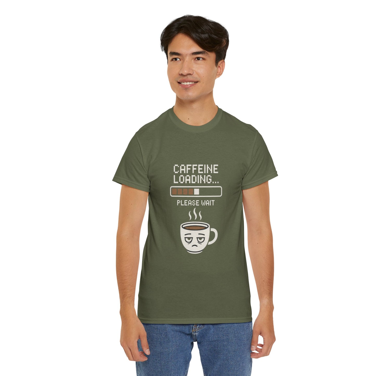 Caffeine Loading Tee - Funny Coffee Shirt, Unisex T-Shirt, Barista Gift, Casual Wear, Lazy Morning Tee, Coffee Lover Humor