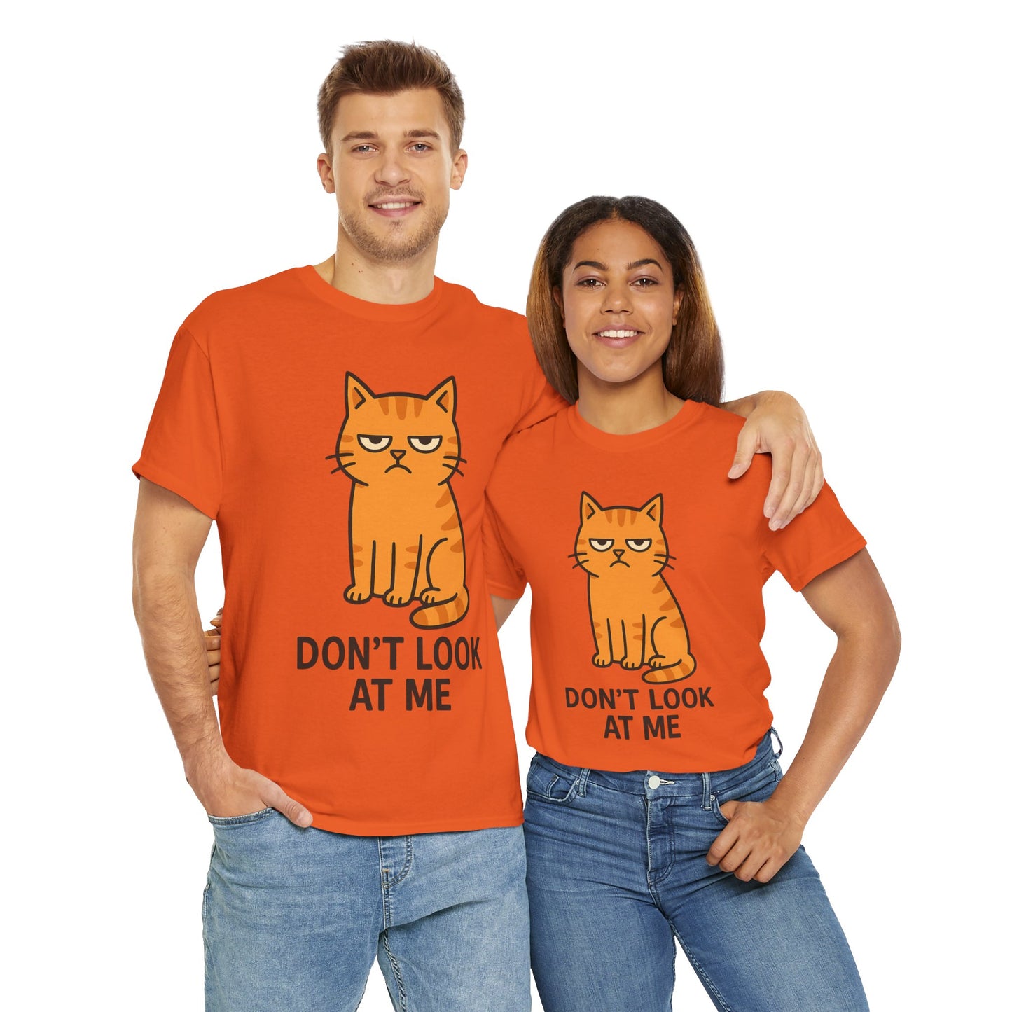 Grumpy Cat Tee - Don't Look At Me Shirt, Funny Gift for Cat Lovers, Unisex Graphic T-Shirt, Sassy Feline Humor, Casual Pet Lover Apparel