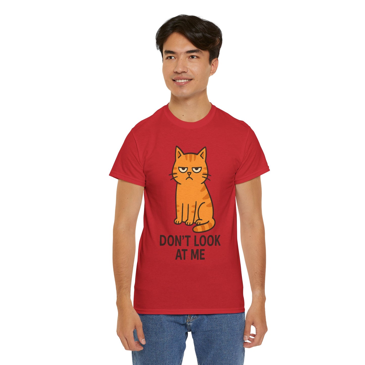 Grumpy Cat Tee - Don't Look At Me Shirt, Funny Gift for Cat Lovers, Unisex Graphic T-Shirt, Sassy Feline Humor, Casual Pet Lover Apparel