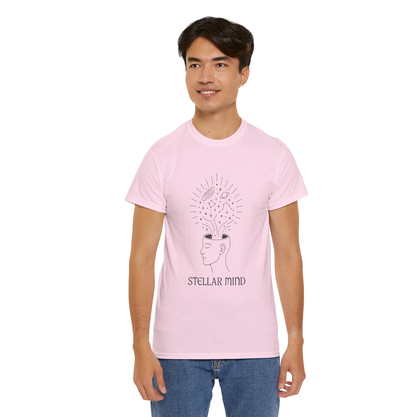 Stellar Mind Unisex T-Shirt, Cosmic Head Graphic Tee, Astrology Gift, Mindful Apparel, Universe Design Shirt, Spiritual Top