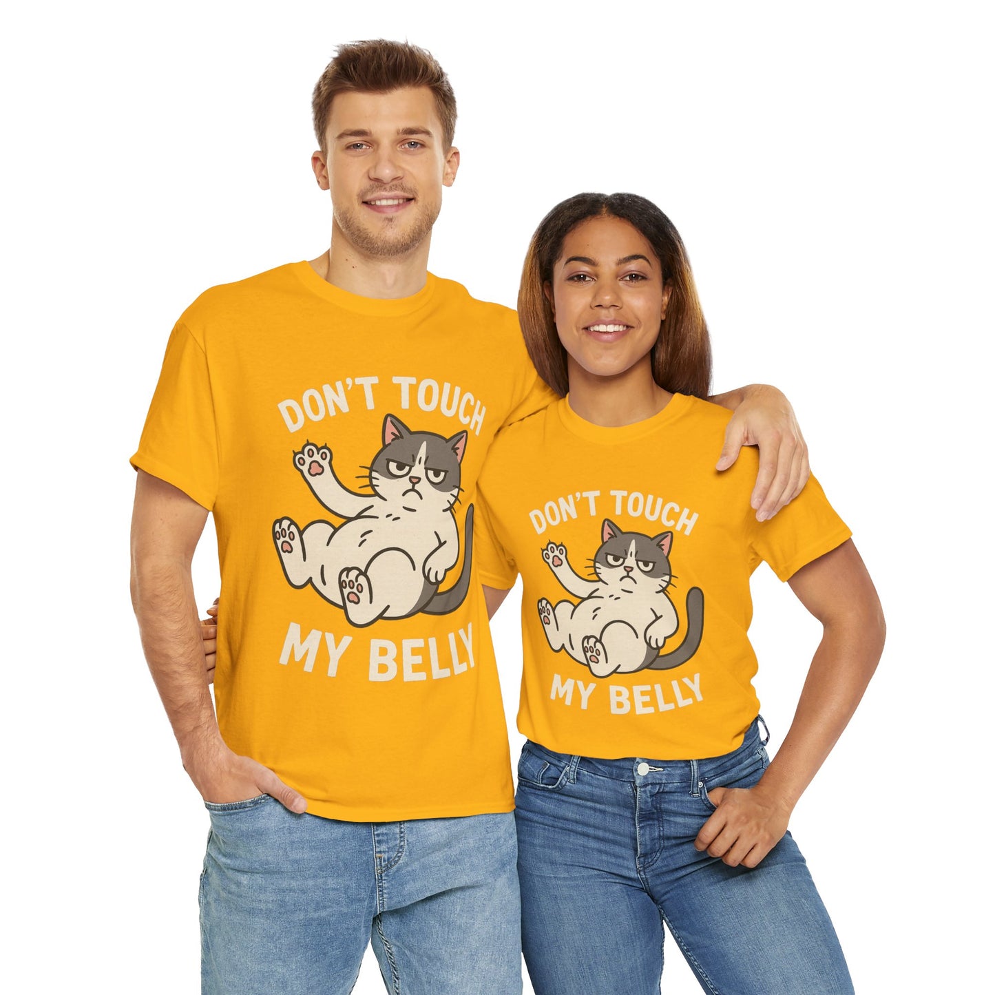 Dont Touch My Belly Cat Tee Grumpy Cat Graphic Shirt, Funny Unisex Gift