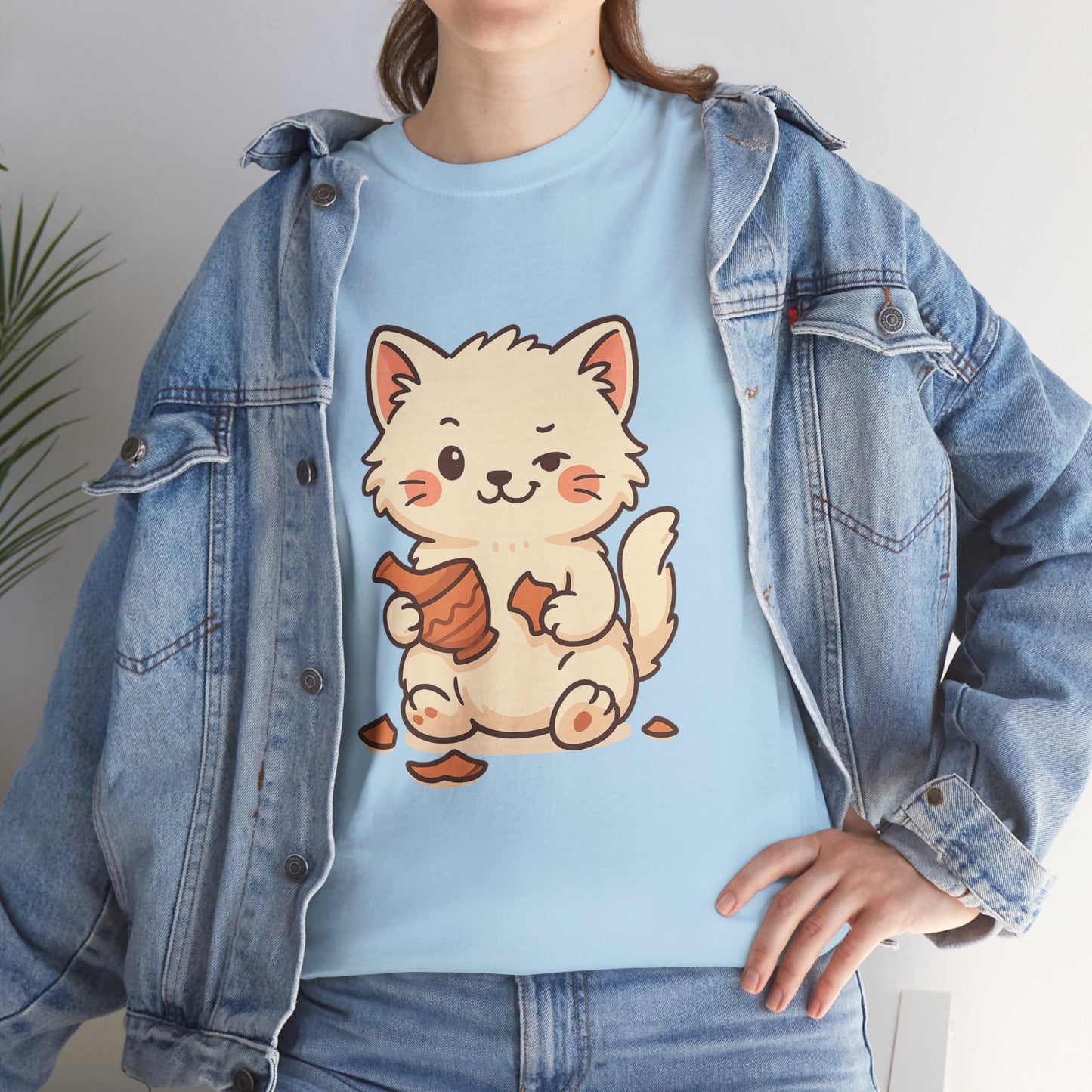 Cute Naughty Cat T-Shirt - Funny Kawaii Cat Shirt for Pet Lovers, Paws & Claws Collection