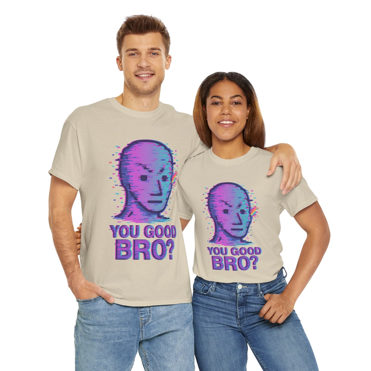 You Good Bro? Glitch Meme T-Shirt, Vaporwave NPC Shirt, Funny Unisex Graphic Tee, Digital Humor Gift, Gen Z Internet Culture Top