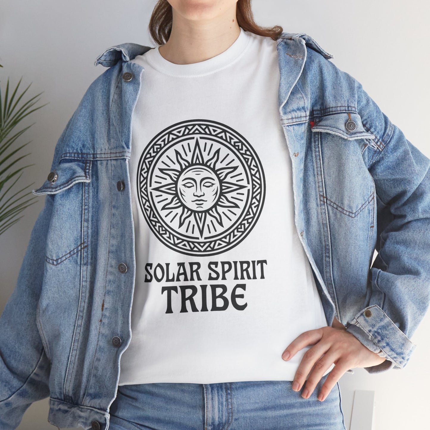 Solar Spirit Tribe Unisex T-Shirt, Sun Symbol Tee, Tribal Graphic Shirt, Boho Festival Top, Nature Lover Gift, Eco Spiritual Wear