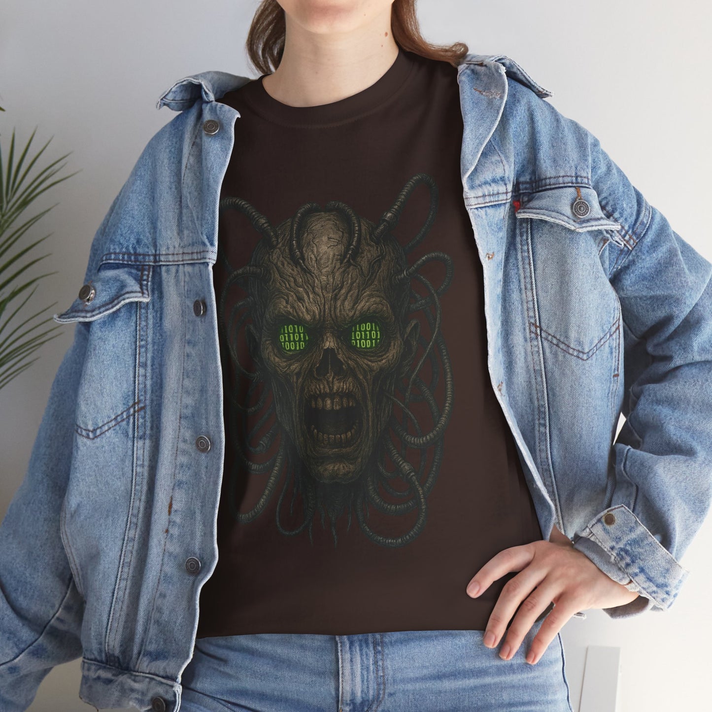 Neural Wraith T-Shirt, Gothic Horror Tee, Sci-Fi Skull Shirt, Cyberpunk Unisex Graphic, Dark Techwear