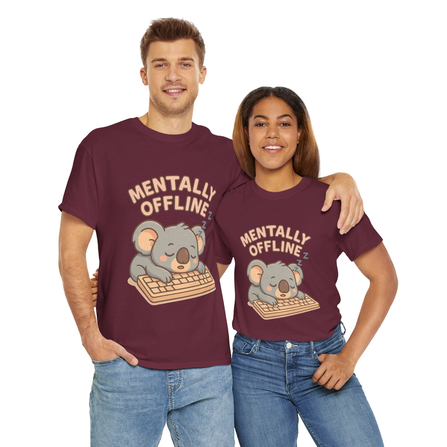 Mentally Offline Koala Shirt - Chill Lazy Unisex Tee for Relaxed Vibes