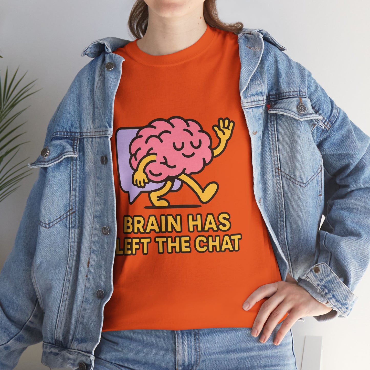 Brain Has Left The Chat T-Shirt, Funny Walking Brain Tee, Quirky Meme Shirt, Digital Humor, Gen Z Gift, Casual Unisex Graphic Top