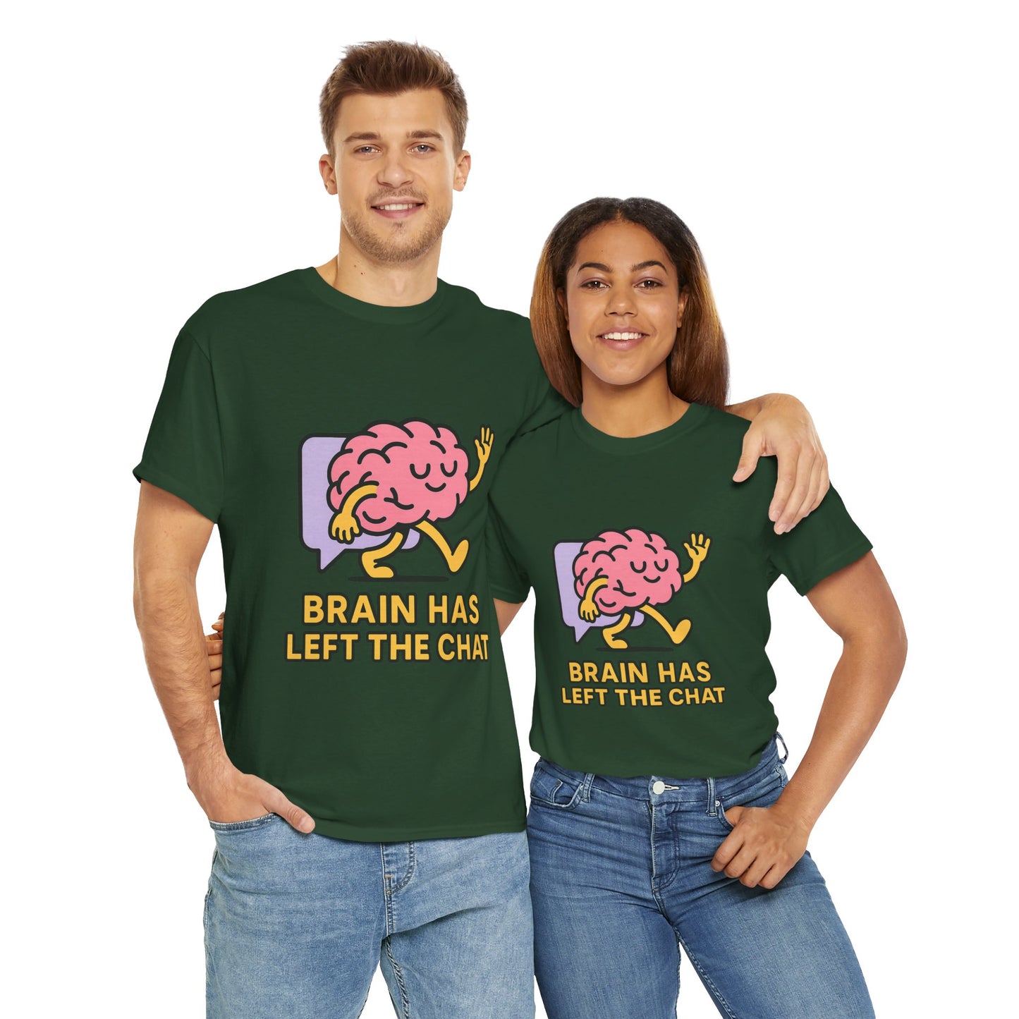 Brain Has Left The Chat T-Shirt, Funny Walking Brain Tee, Quirky Meme Shirt, Digital Humor, Gen Z Gift, Casual Unisex Graphic Top