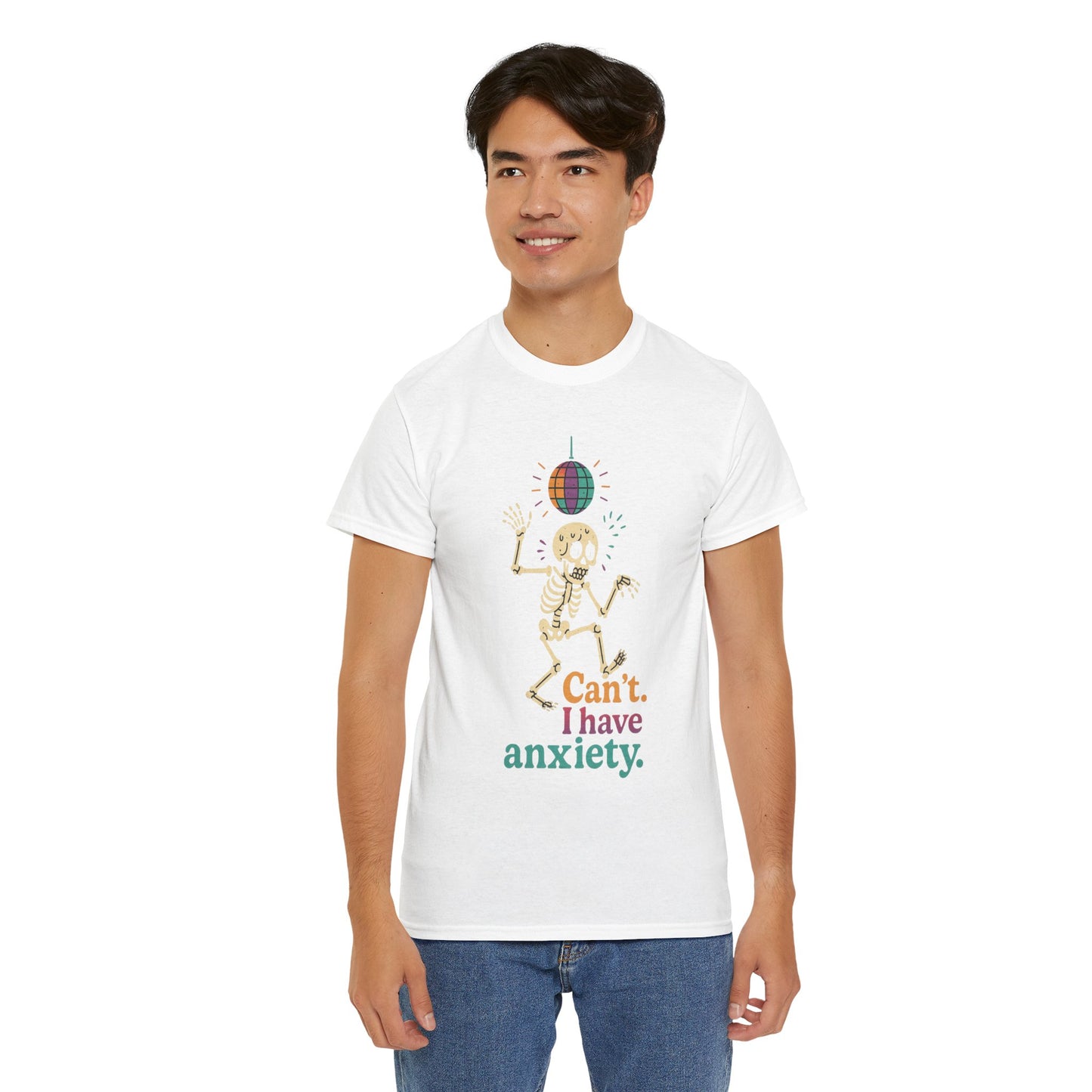 I Have Anxiety Shirt, Funny Dancing Skeleton Tee, Disco Party Meme Shirt, Social Anxiety Humor, Unisex Halloween Graphic