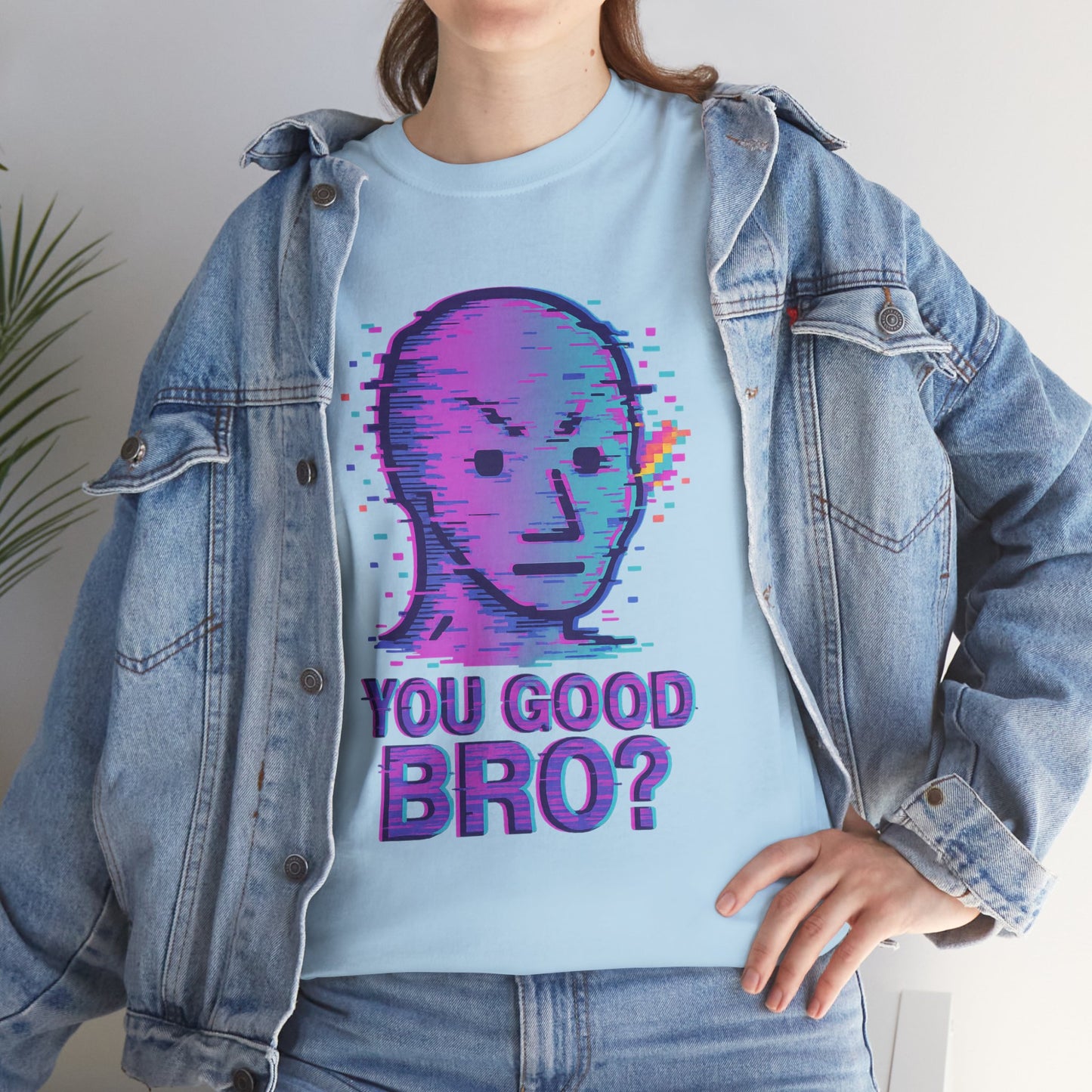 You Good Bro? Glitch Meme T-Shirt, Vaporwave NPC Shirt, Funny Unisex Graphic Tee, Digital Humor Gift, Gen Z Internet Culture Top