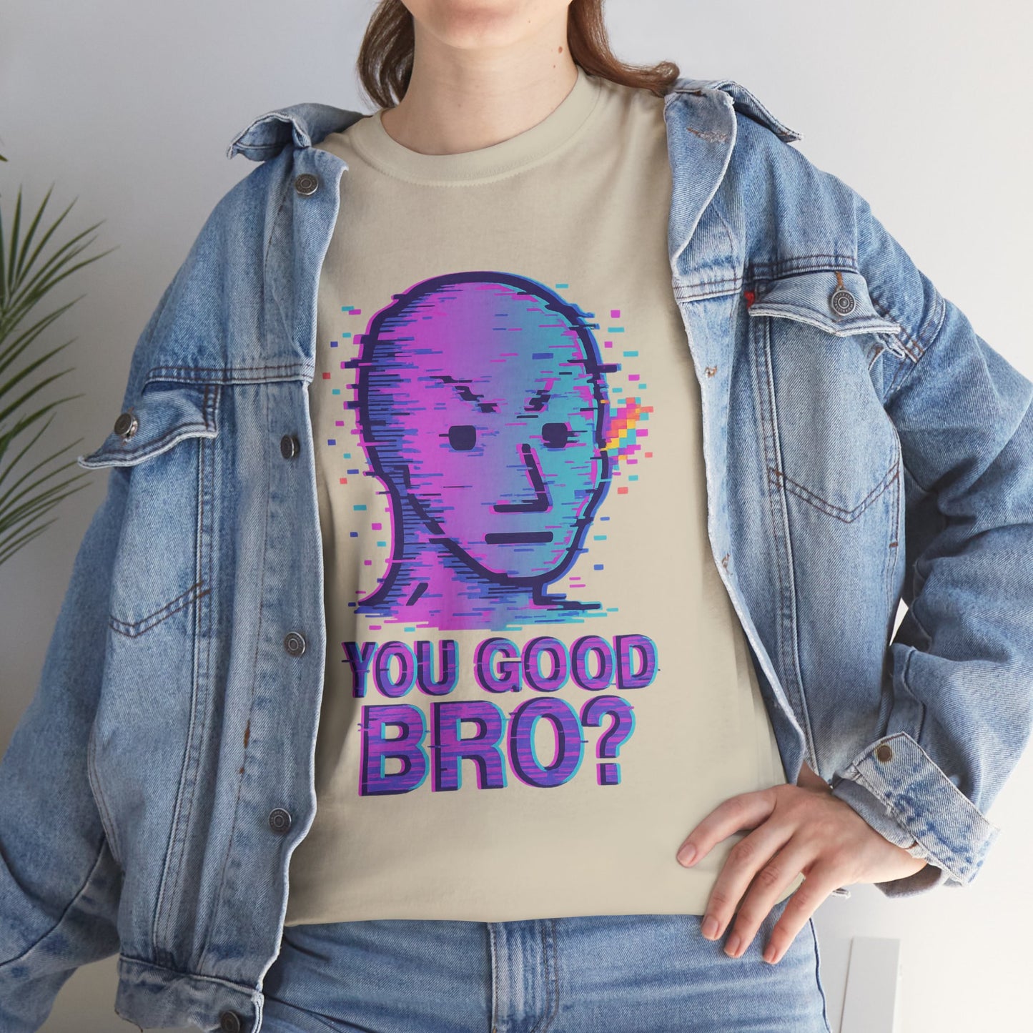 You Good Bro? Glitch Meme T-Shirt, Vaporwave NPC Shirt, Funny Unisex Graphic Tee, Digital Humor Gift, Gen Z Internet Culture Top