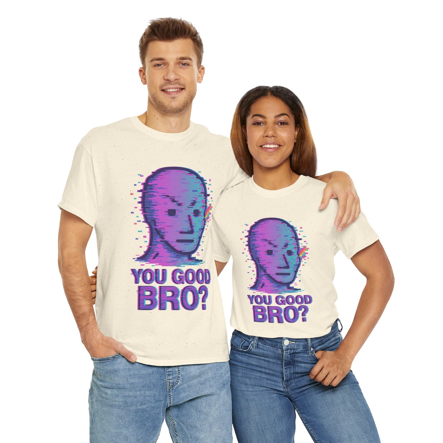 You Good Bro? Glitch Meme T-Shirt, Vaporwave NPC Shirt, Funny Unisex Graphic Tee, Digital Humor Gift, Gen Z Internet Culture Top