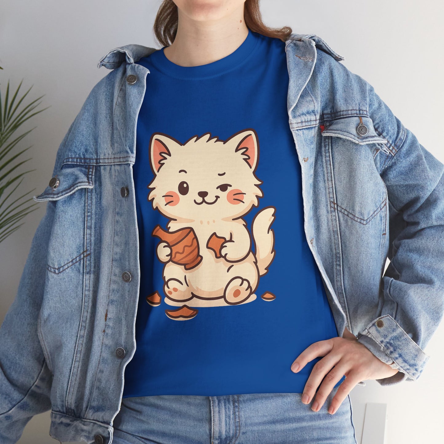 Cute Naughty Cat T-Shirt - Funny Kawaii Cat Shirt for Pet Lovers, Paws & Claws Collection