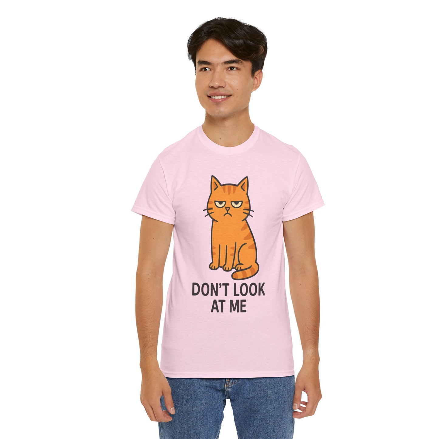 Grumpy Cat Tee - Don't Look At Me Shirt, Funny Gift for Cat Lovers, Unisex Graphic T-Shirt, Sassy Feline Humor, Casual Pet Lover Apparel