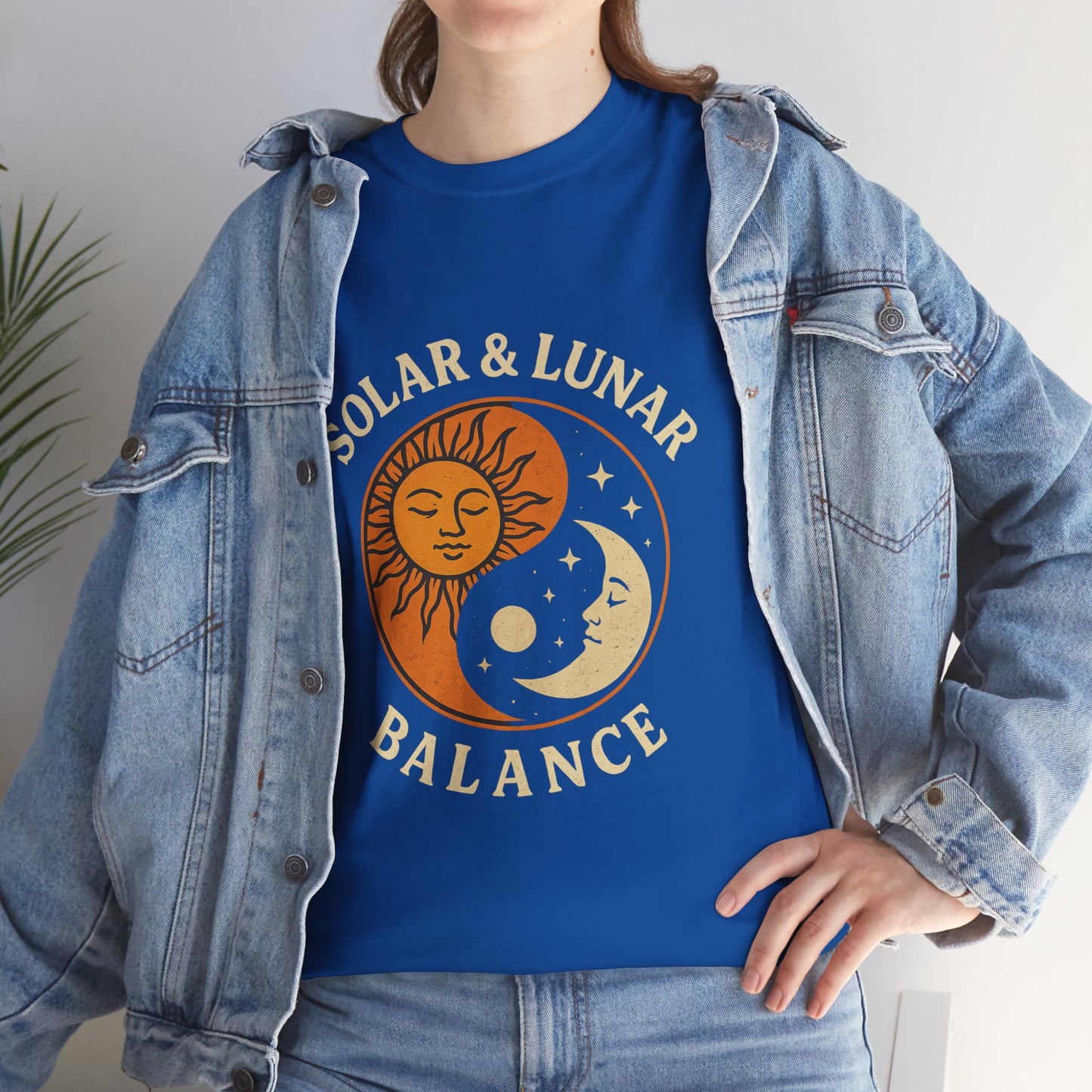 Solar & Lunar Balance T-Shirt - Yin Yang Sun and Moon Tee - Unisex Vintage Astrology Shirt - Retro Celestial Spiritual Gift