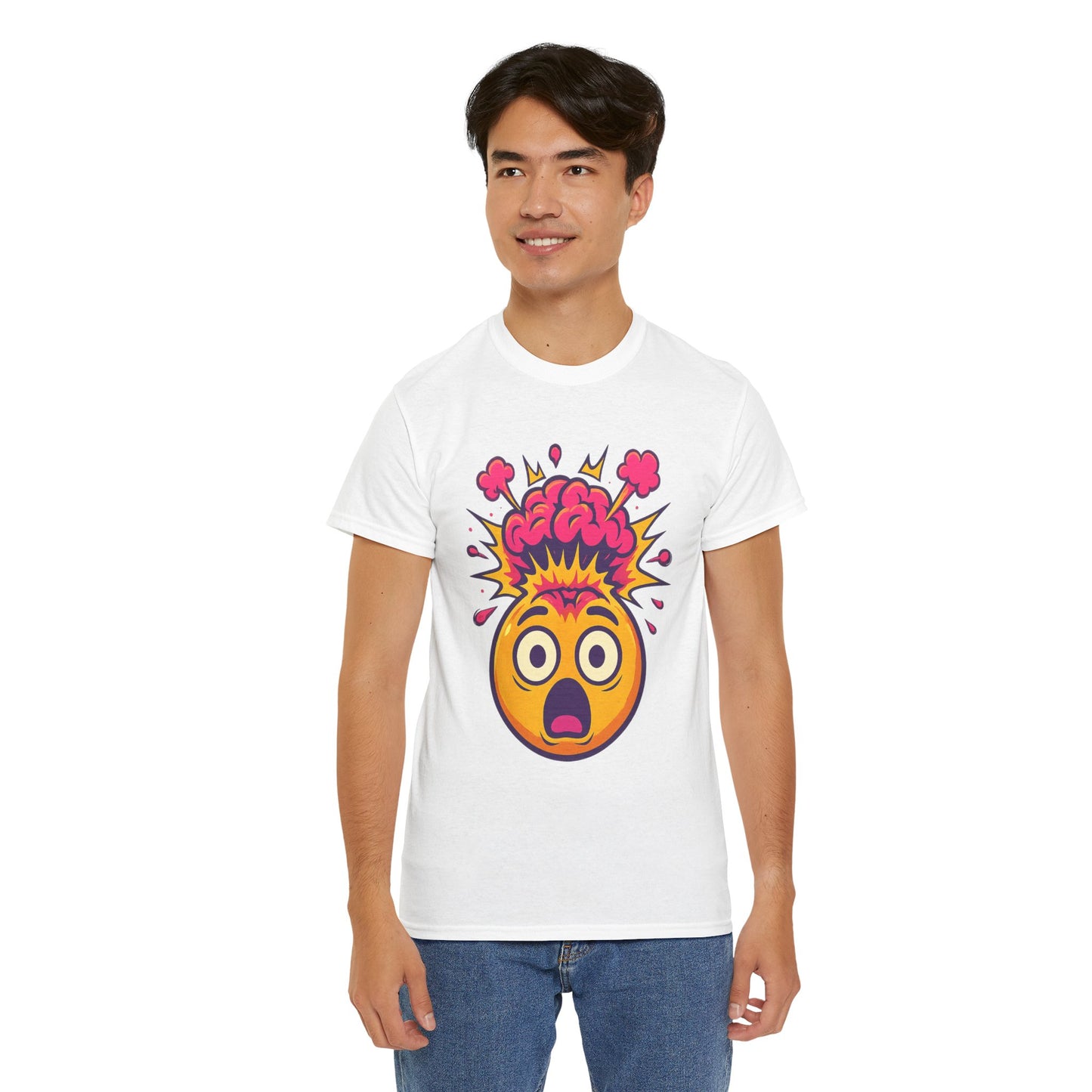 Exploding Emoji T-Shirt, Emotional Damage Meme Tee, Funny Cartoon Shirt, Colorful Unisex Gift, Shocked Face Graphic