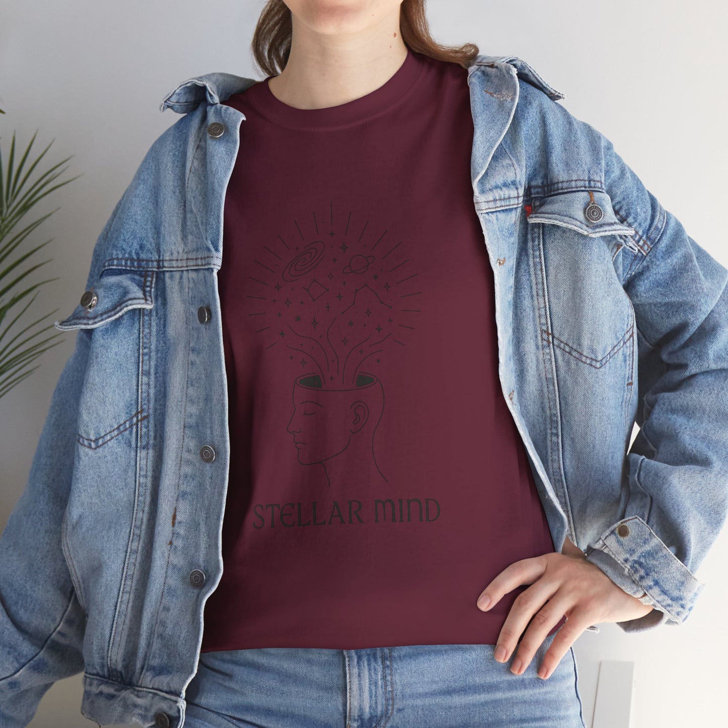 Stellar Mind Unisex T-Shirt, Cosmic Head Graphic Tee, Astrology Gift, Mindful Apparel, Universe Design Shirt, Spiritual Top