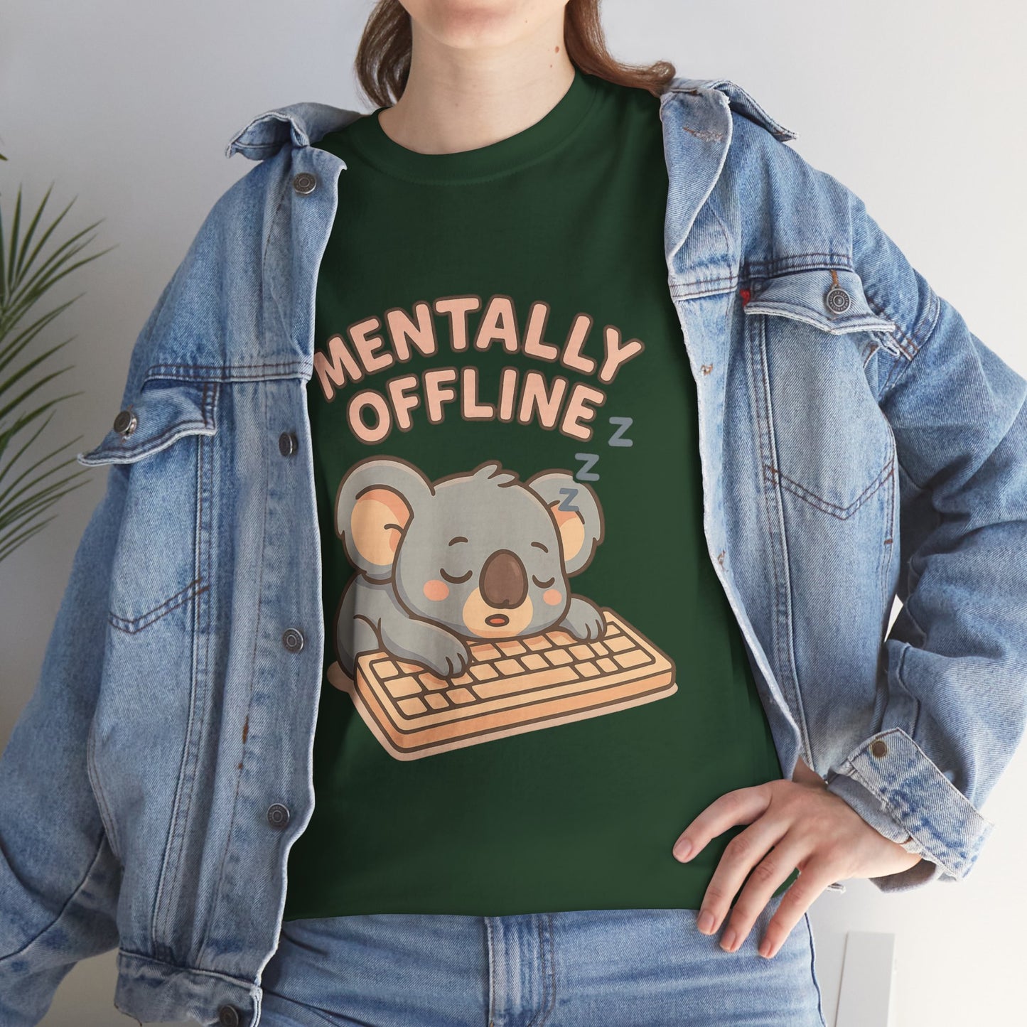 Mentally Offline Koala Shirt - Chill Lazy Unisex Tee for Relaxed Vibes