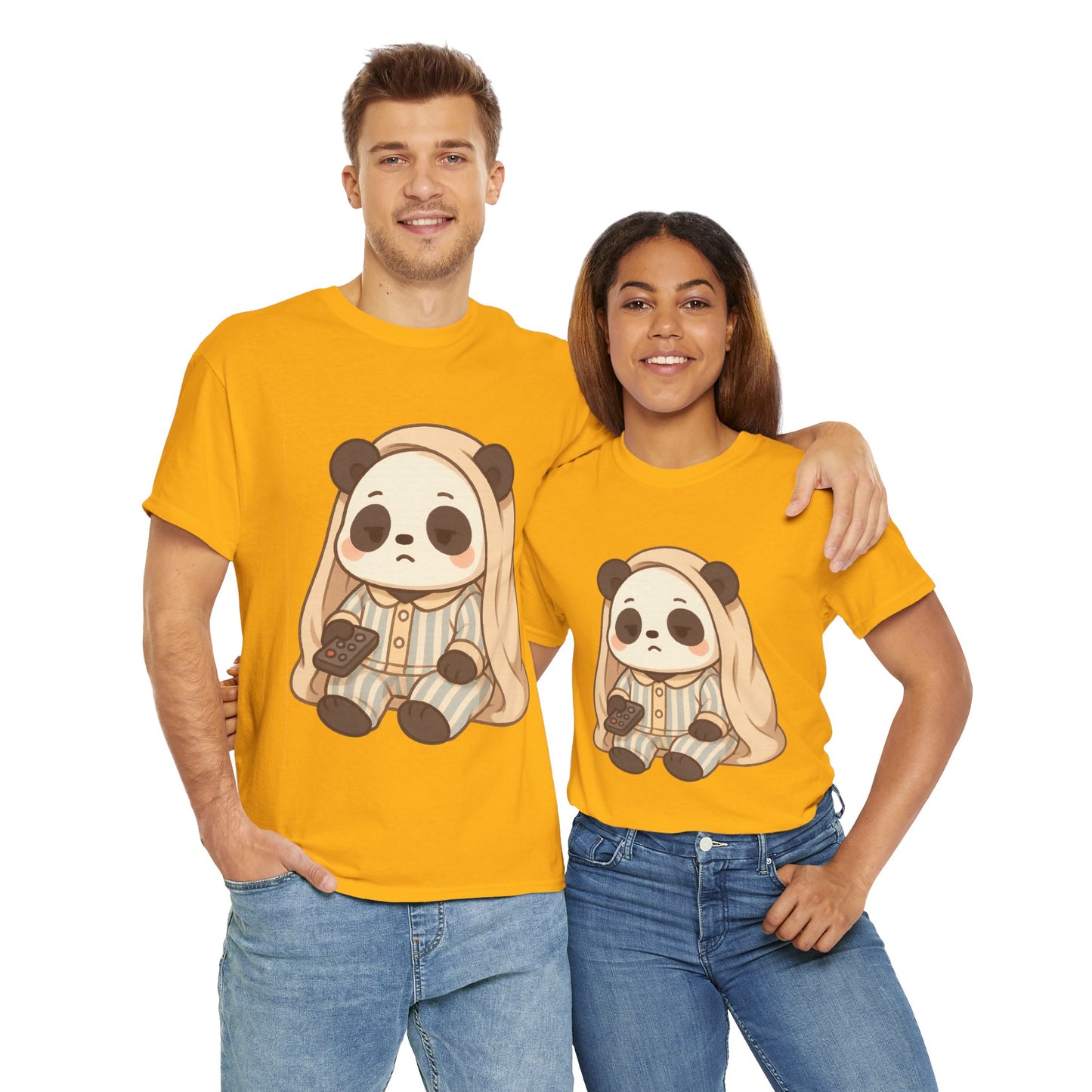 Lazy Panda Vibes Unisex Cotton Tee, Cozy Pajama Shirt, Cute Loungewear, Animal Lover Gift, Relaxing Outfit