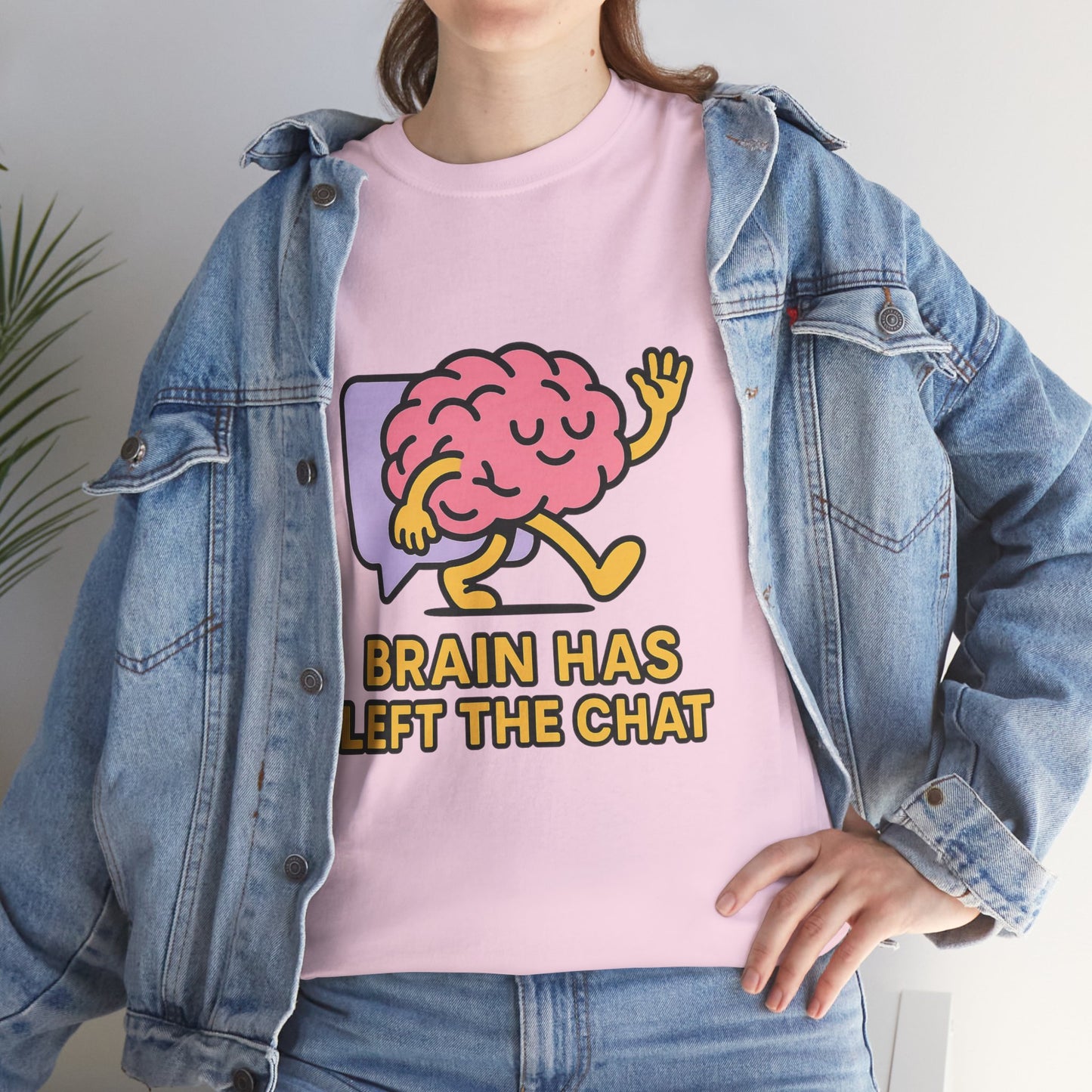 Brain Has Left The Chat T-Shirt, Funny Walking Brain Tee, Quirky Meme Shirt, Digital Humor, Gen Z Gift, Casual Unisex Graphic Top