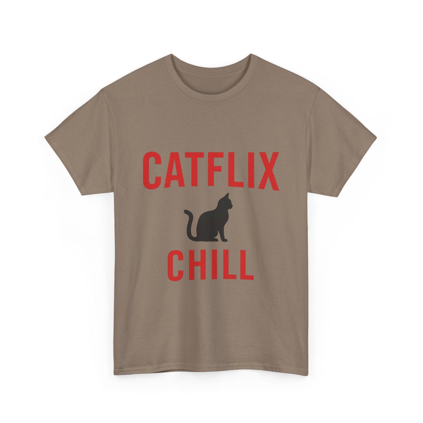 Catflix & Chill T-Shirt – Funny Cat Meme Shirt – Cozy Netflix Parody Tee – Unisex Cat Lover Gift