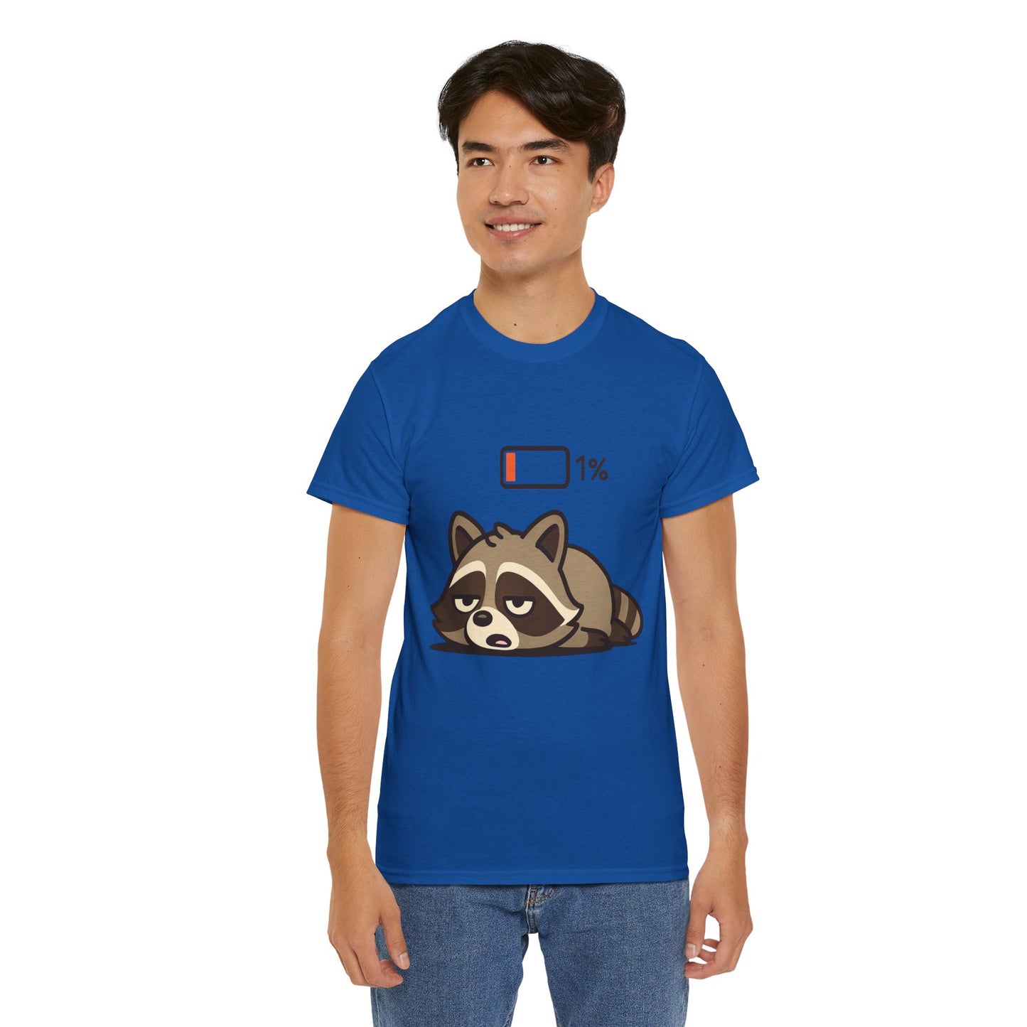 Sleepy Raccoon Tee, Funny Animal Shirt, Lazy Day Outfit, Cozy Gift, Unisex Cotton Tee