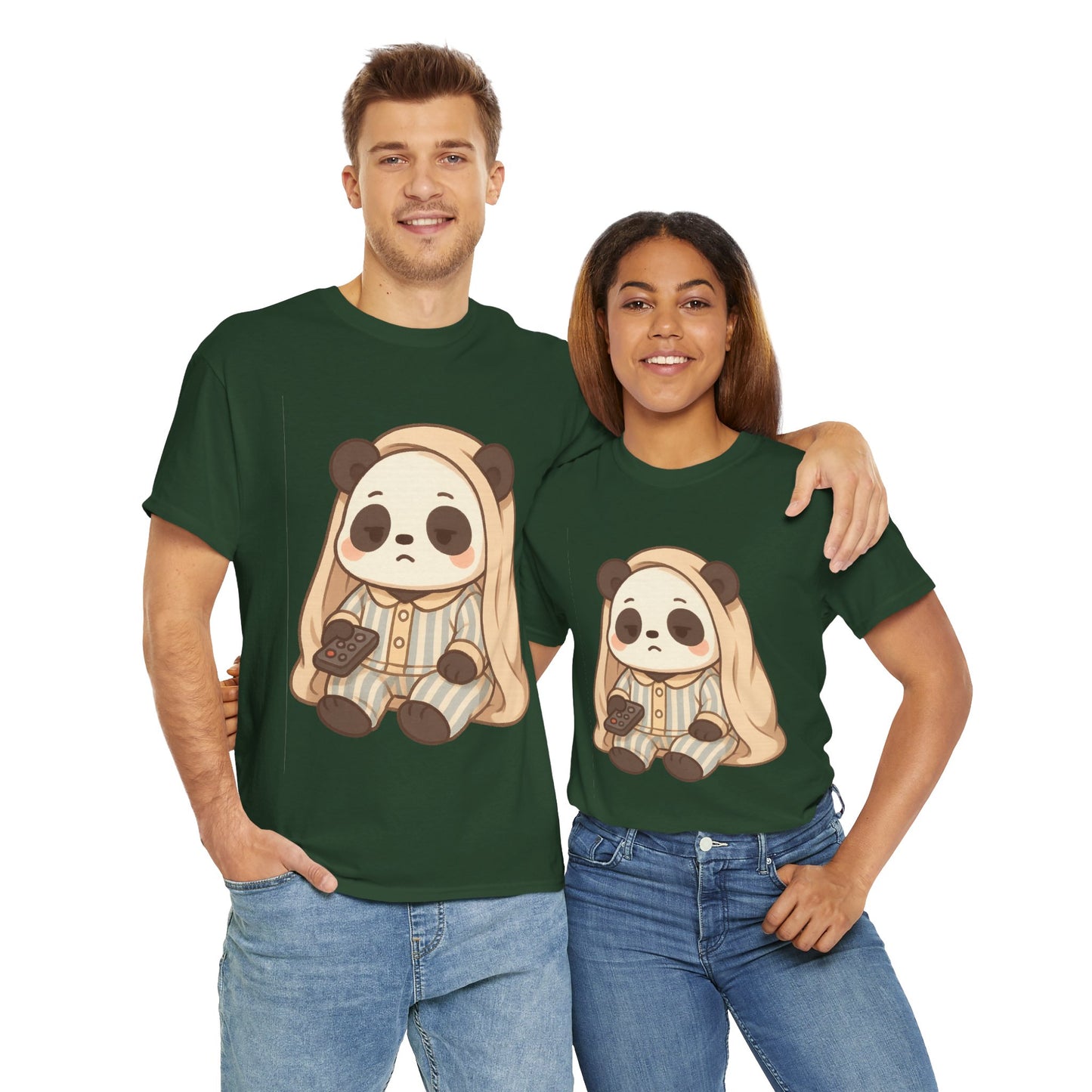 Lazy Panda Vibes Unisex Cotton Tee, Cozy Pajama Shirt, Cute Loungewear, Animal Lover Gift, Relaxing Outfit