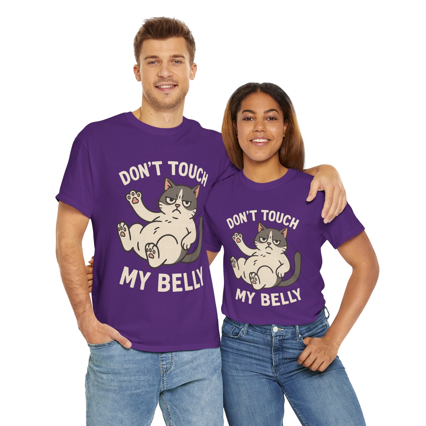 Dont Touch My Belly Cat Tee Grumpy Cat Graphic Shirt, Funny Unisex Gift