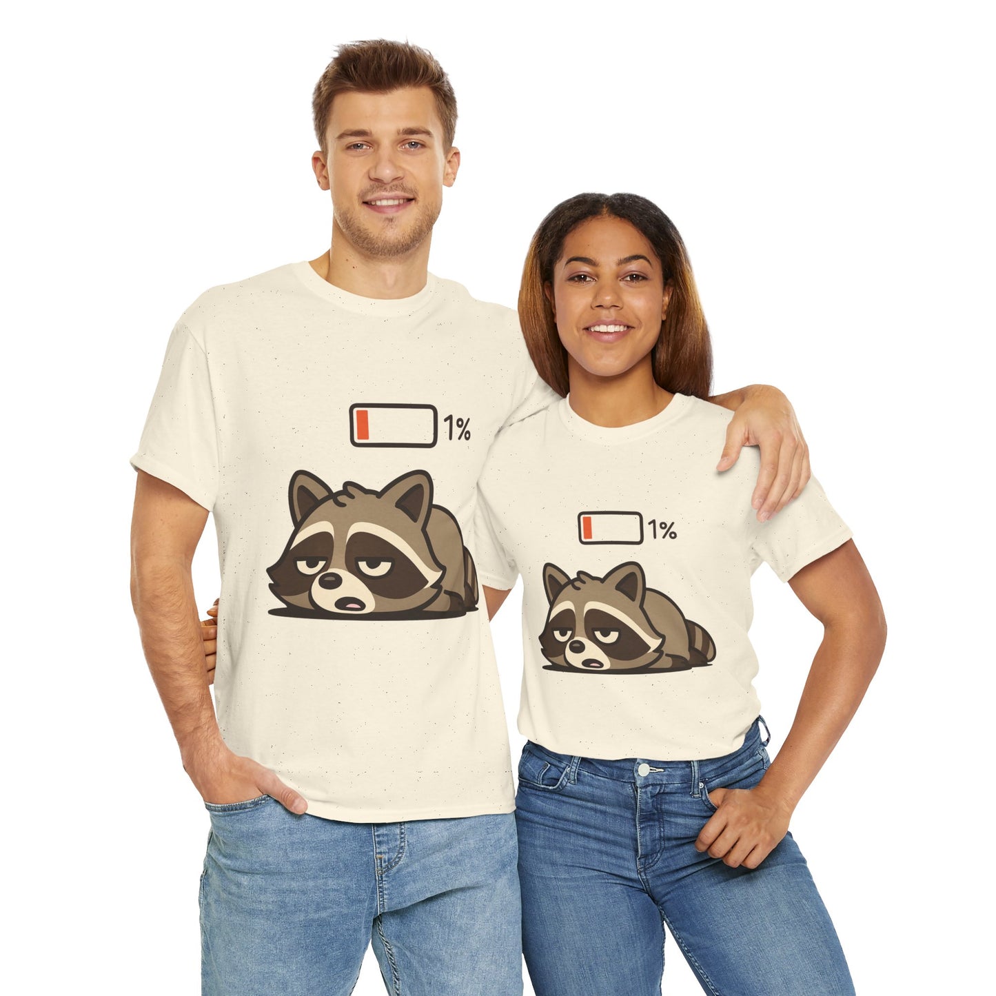 Sleepy Raccoon Tee, Funny Animal Shirt, Lazy Day Outfit, Cozy Gift, Unisex Cotton Tee
