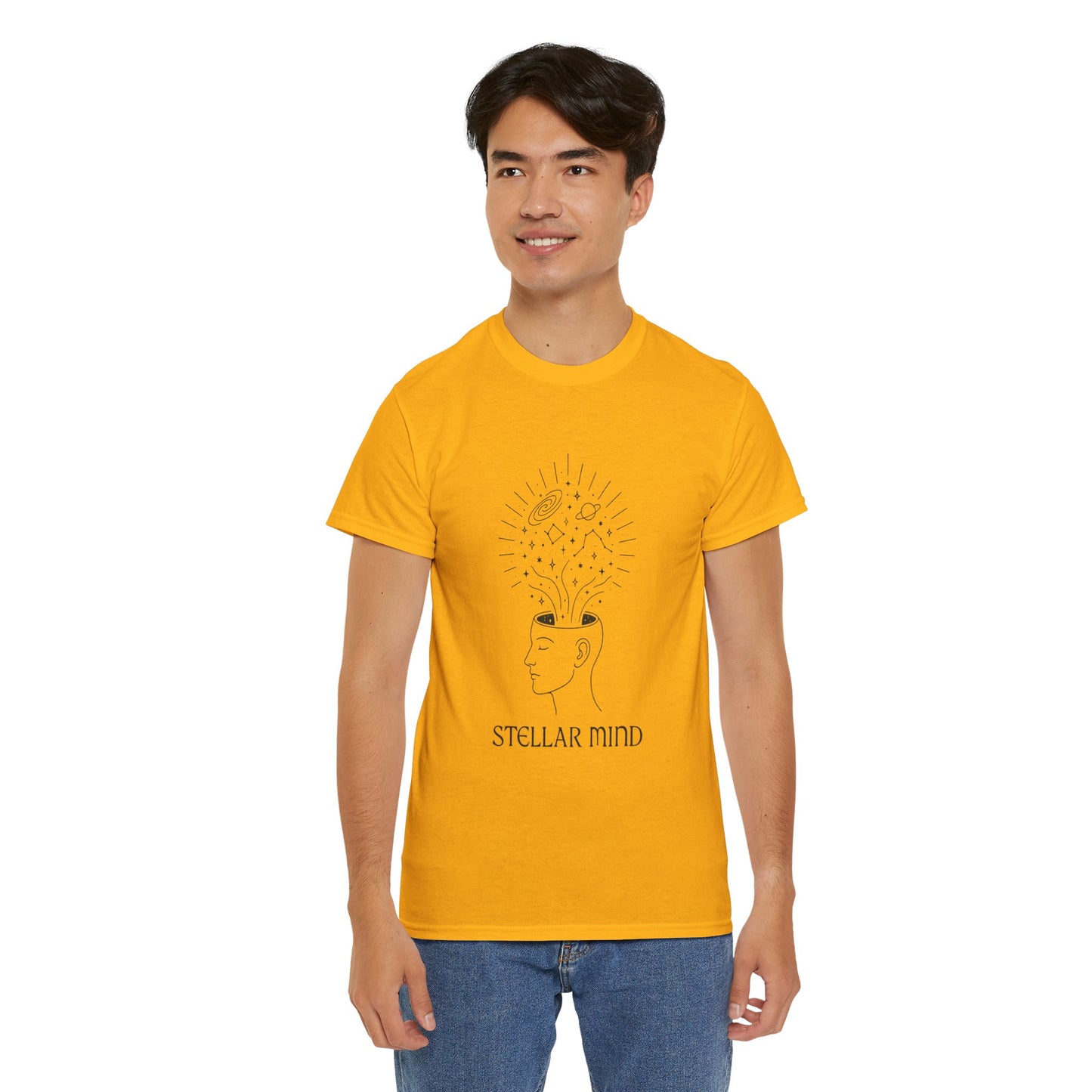 Stellar Mind Unisex T-Shirt, Cosmic Head Graphic Tee, Astrology Gift, Mindful Apparel, Universe Design Shirt, Spiritual Top