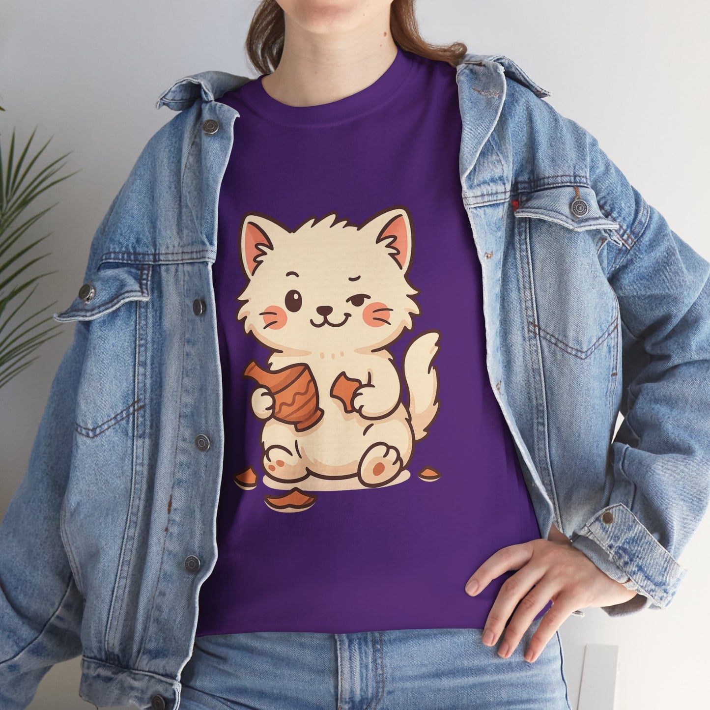 Cute Naughty Cat T-Shirt - Funny Kawaii Cat Shirt for Pet Lovers, Paws & Claws Collection
