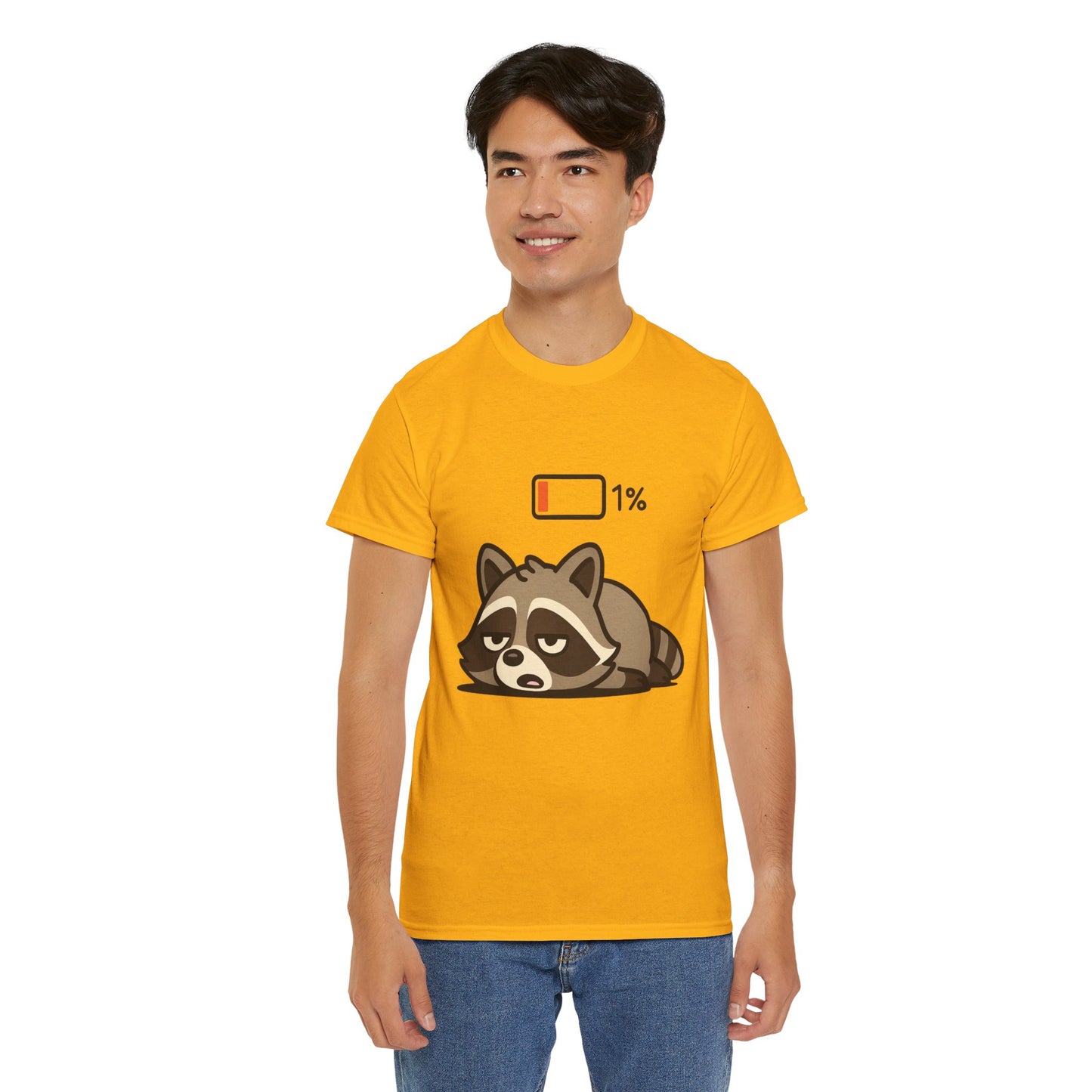 Sleepy Raccoon Tee, Funny Animal Shirt, Lazy Day Outfit, Cozy Gift, Unisex Cotton Tee